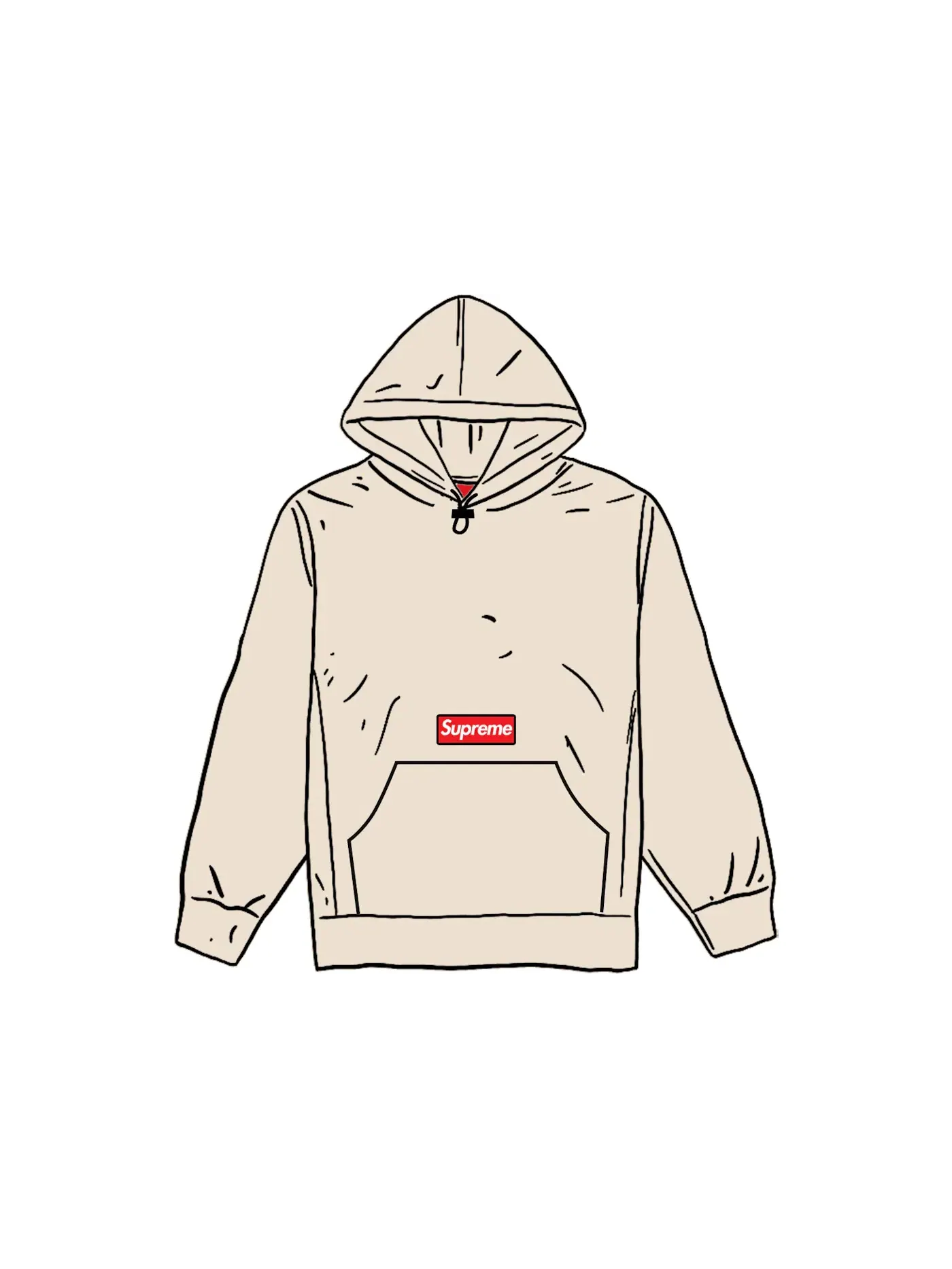 Мужской худи с принтом Supreme Hooded Sweatshirt (FW20) Natural — изображение 1 из 1, прозрачный