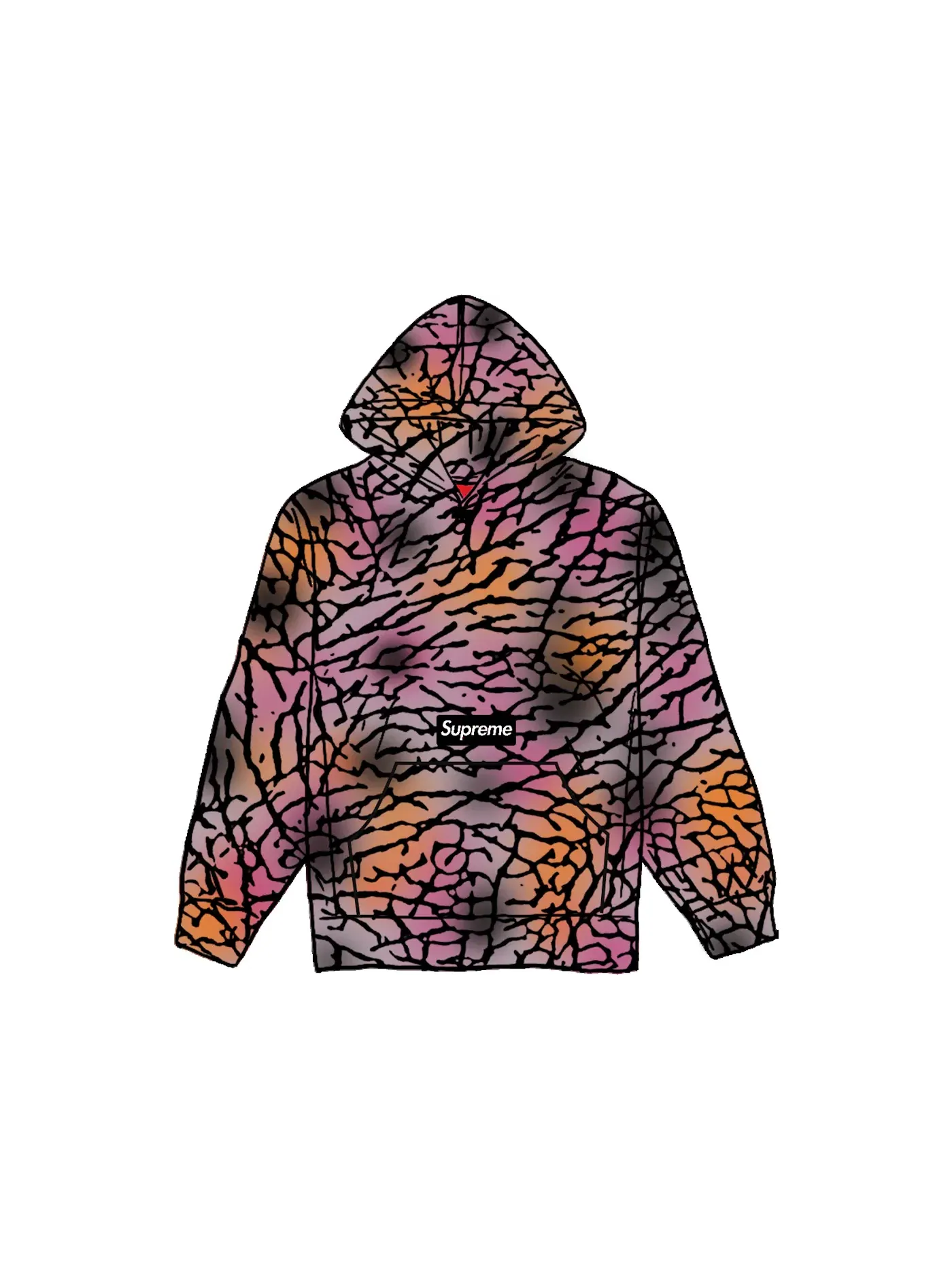 Мужская худи из флиса Polartec 200 Supreme Purple Treebark Camo — изображение 1 из 1