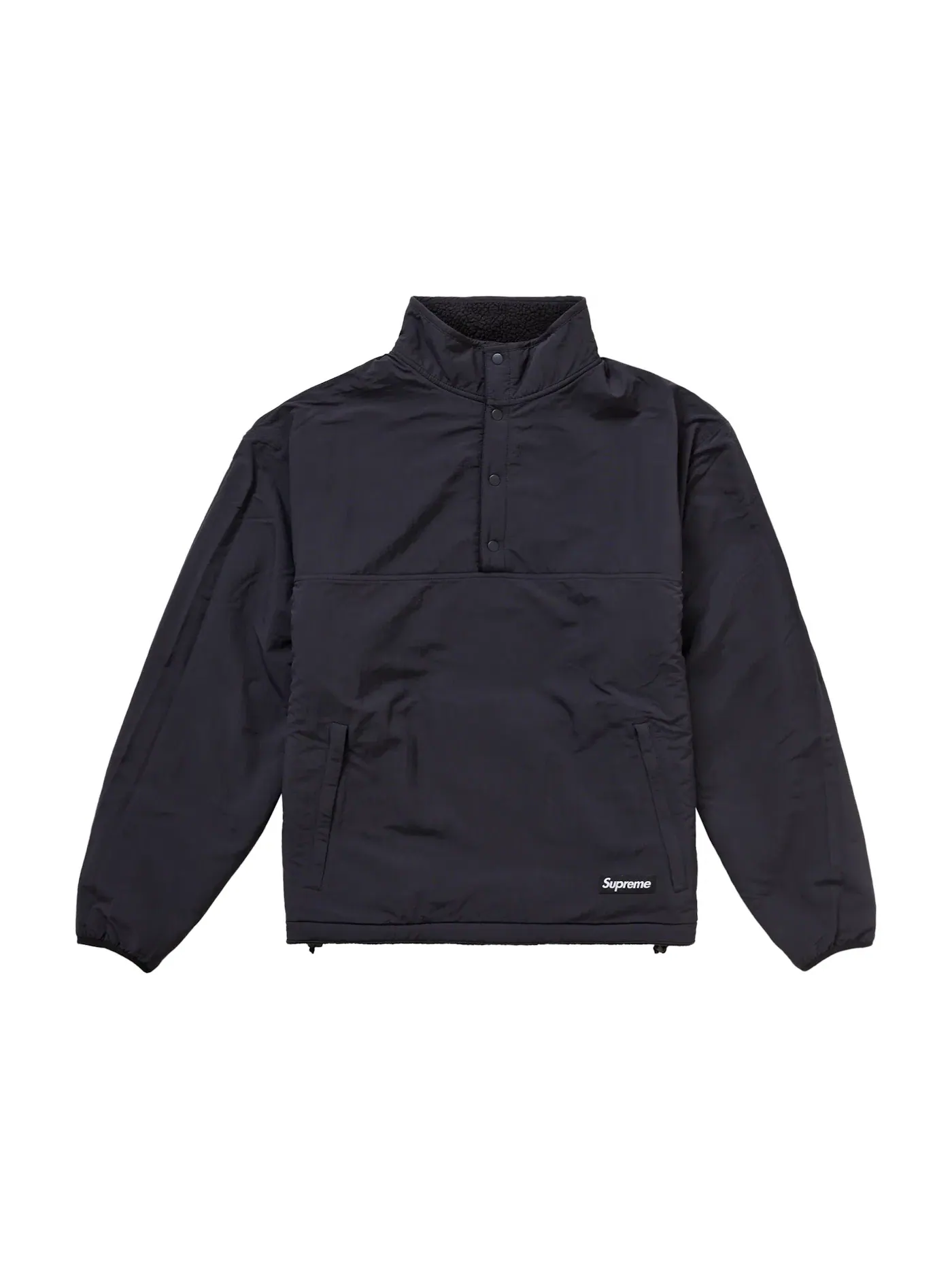 Мужской пуловер с принтом Supreme Polartec Shearling Reversible Pullover (FW24) — изображение 3 из 4, черный