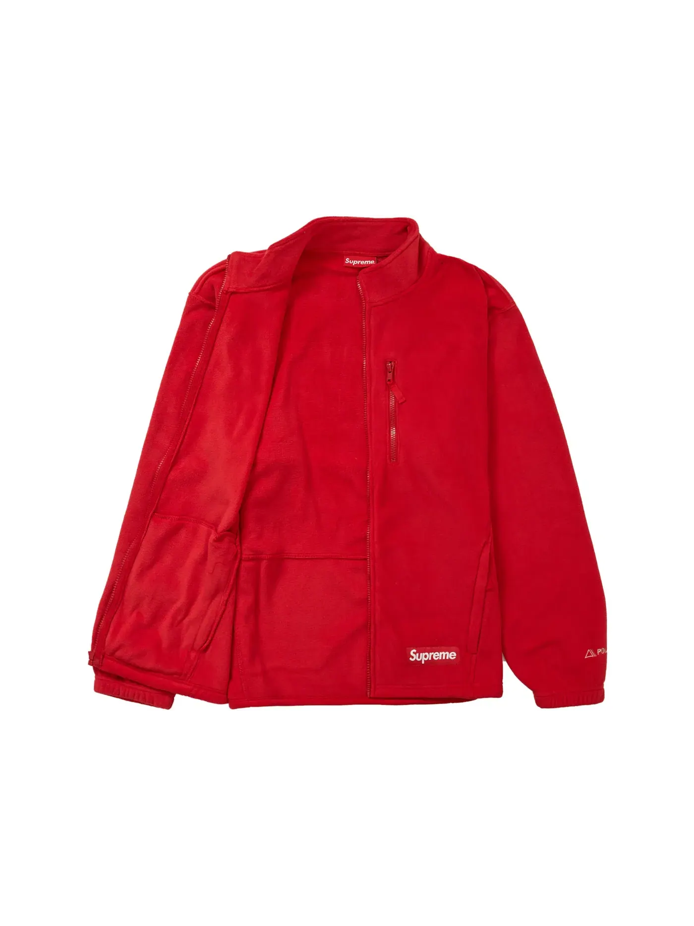 Мужская куртка с начесом Supreme Polartec Zip Jacket — изображение 2 из 2, красный