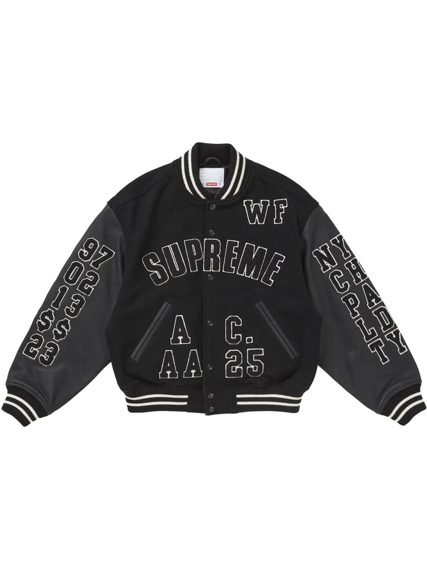 Мужская бомбер с принтом Praises Supreme — изображение 1 из 3, черный