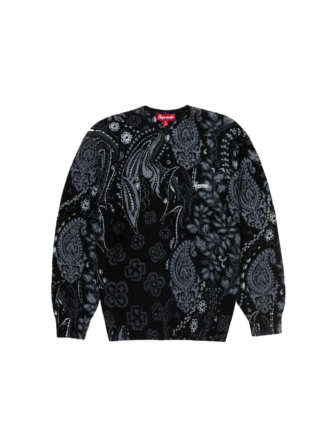 Мужской свитшот с принтом Paisley Supreme — изображение 1 из 2, черный