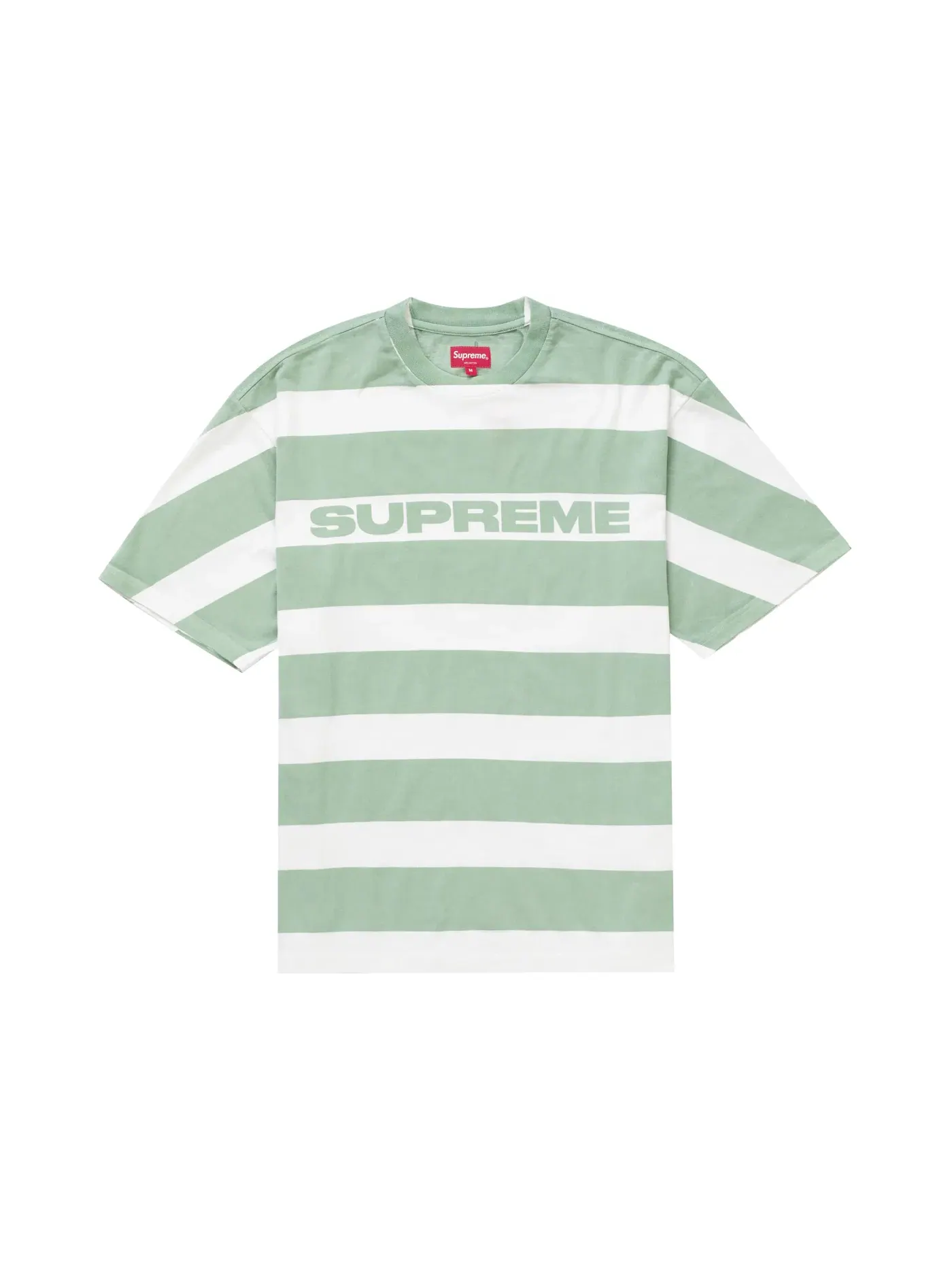 Мужская футболка с принтом и полосками Supreme S/S Top — изображение 1 из 1, светлый зеленый