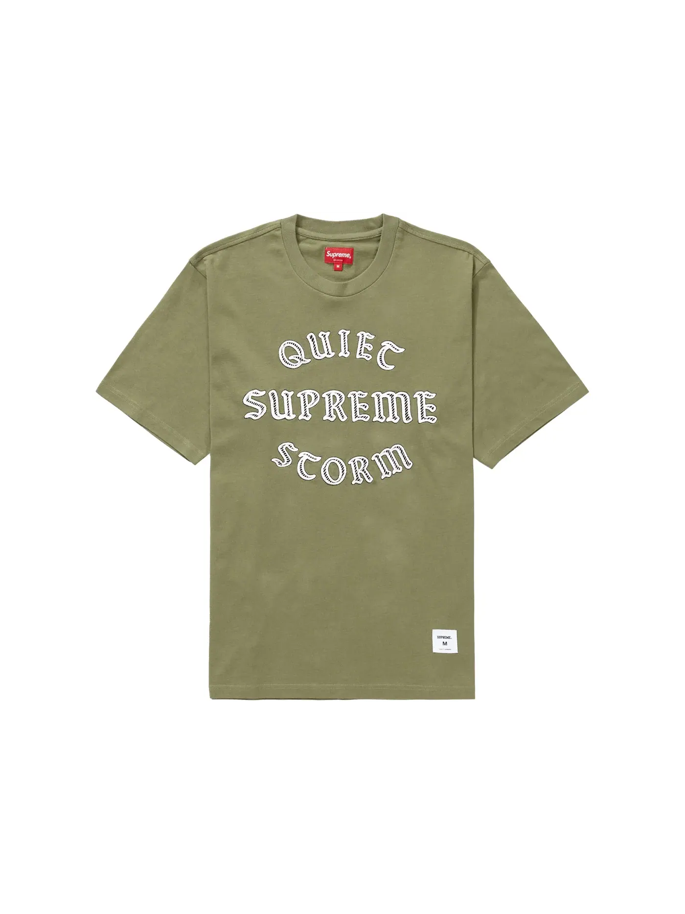 Мужская футболка с коротким рукавом Supreme Quiet Storm S/S Tee — изображение 1 из 1, светлый оливковый