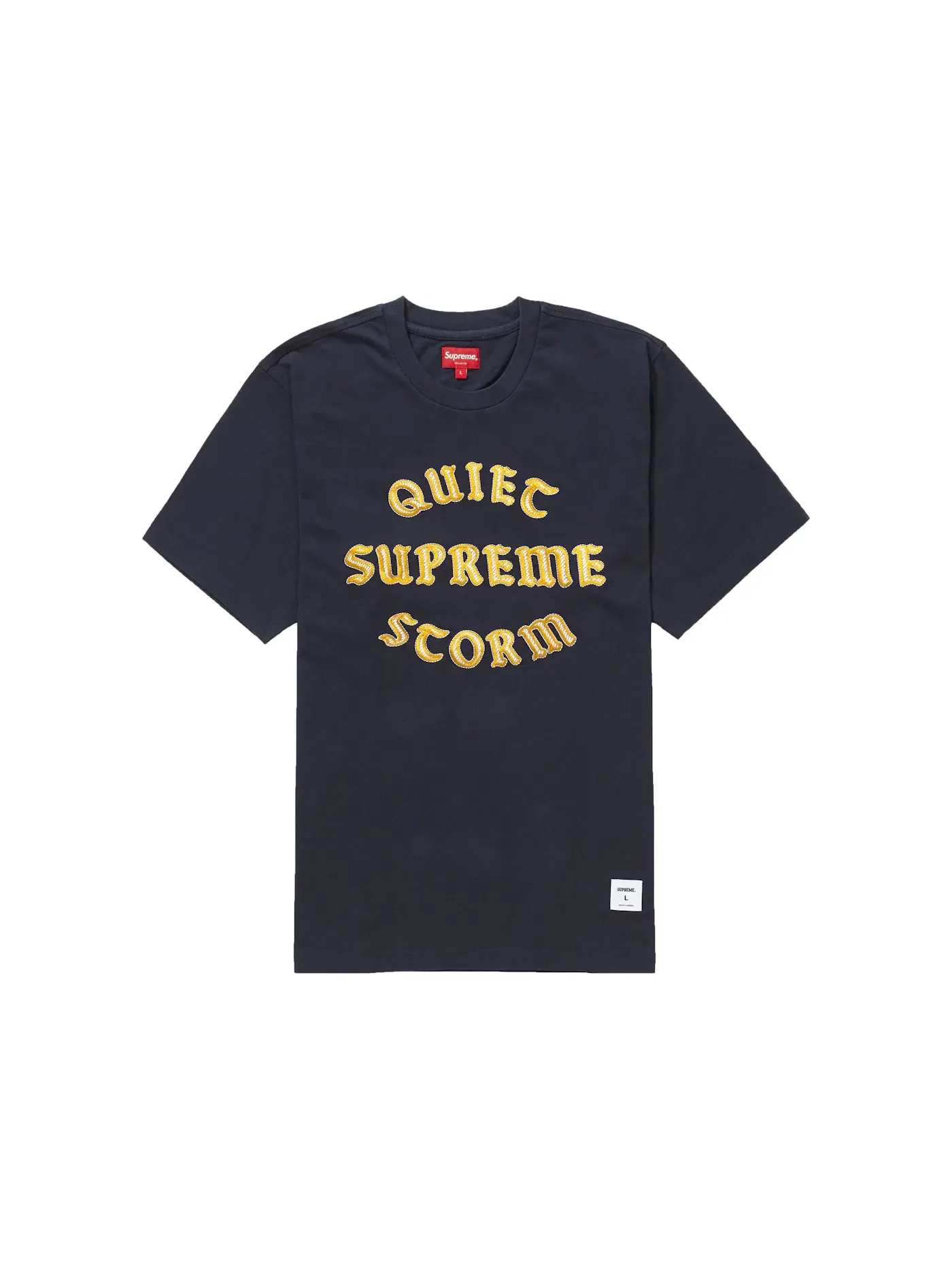 Мужская футболка с коротким рукавом Supreme Quiet Storm S/S Tee — изображение 1 из 1, темно-синий