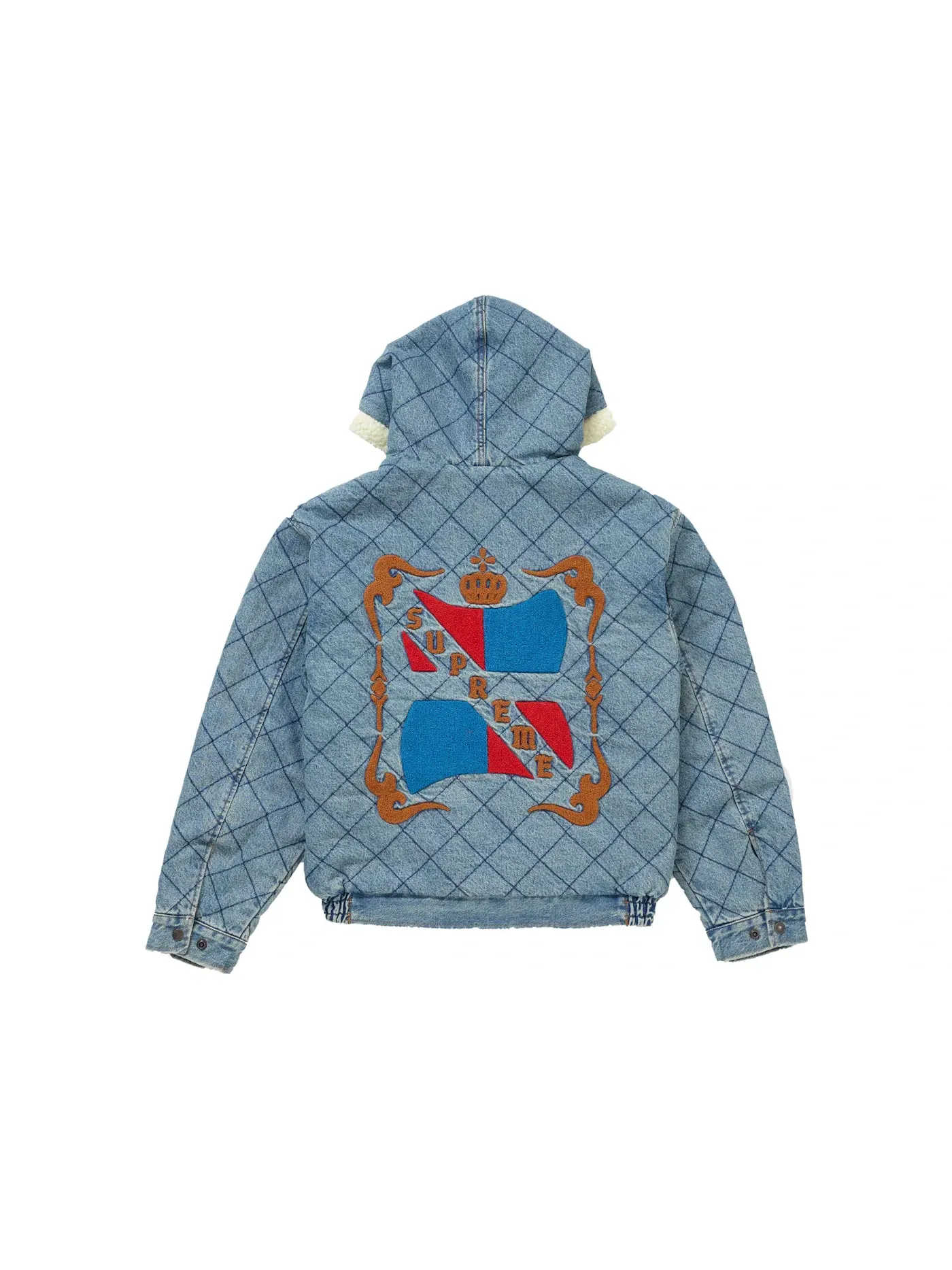 Мужская куртка-пилот стеганая джинсовая Supreme — изображение 2 из 3, синий