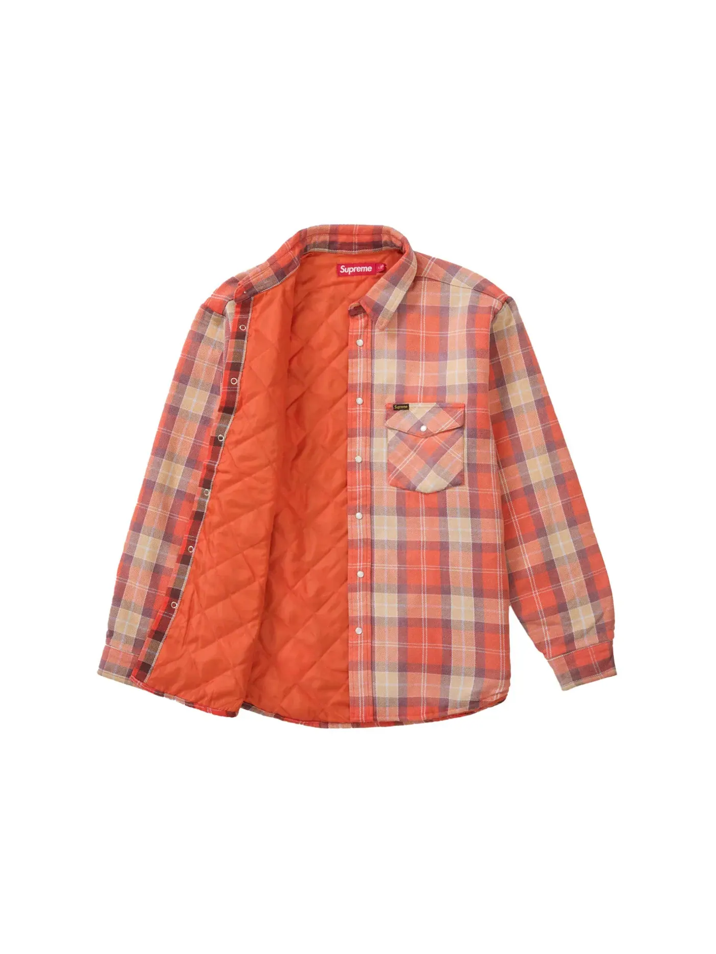 Мужская рубашка из фланели с квилтингом Supreme Quilted Flannel Snap Shirt — изображение 2 из 2, оранжевый