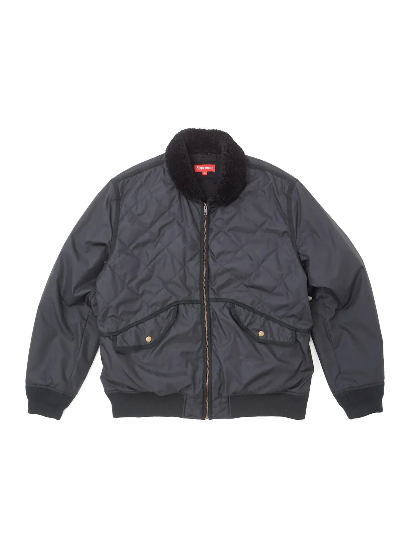 Мужская куртка-пуховик стеганая нейлоновая Tanker Jacket Supreme — изображение 1 из 2, черный