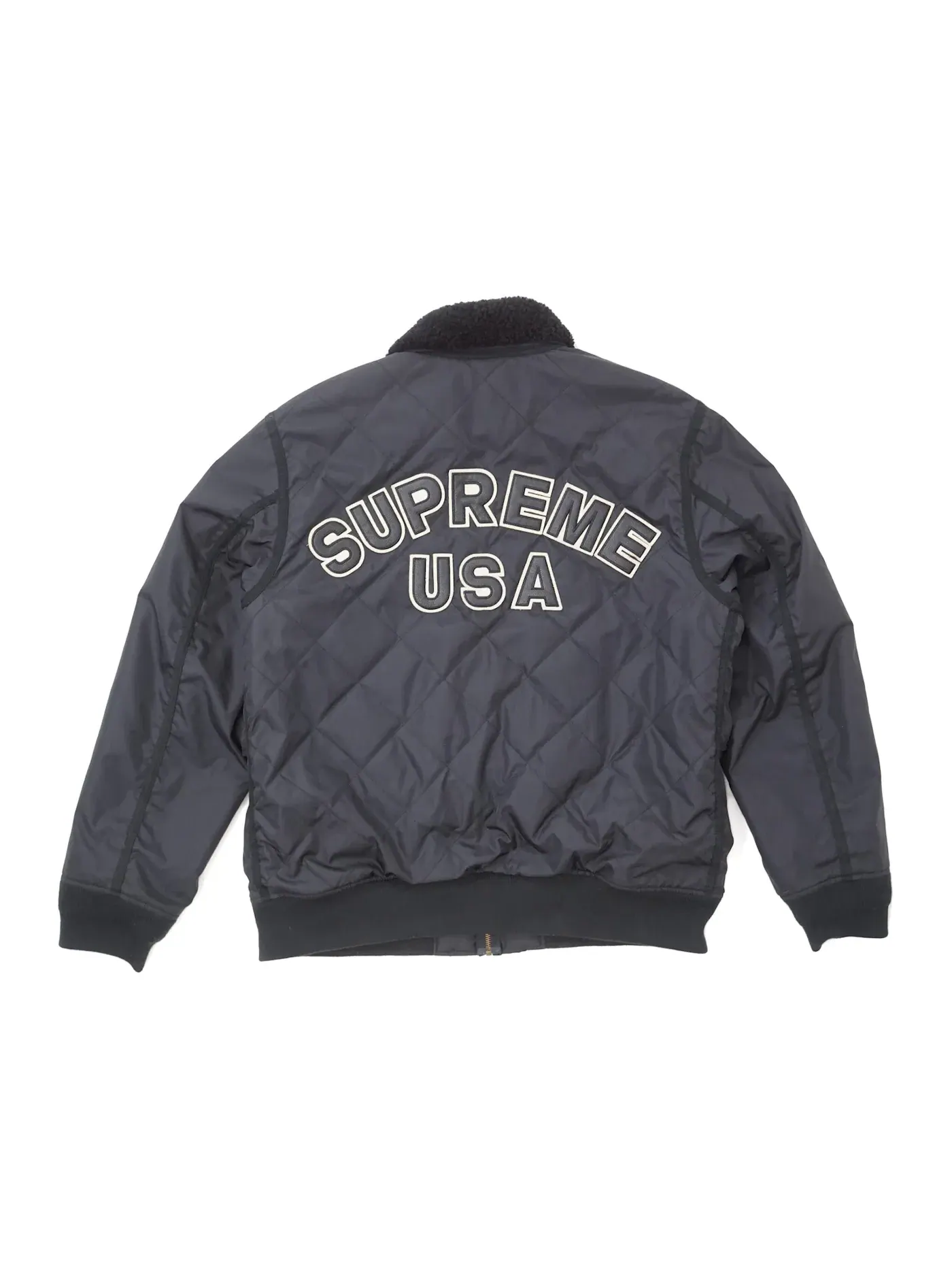 Мужская куртка-пуховик стеганая нейлоновая Tanker Jacket Supreme — изображение 2 из 2, черный