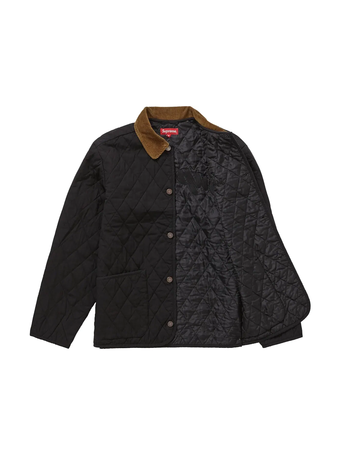 Мужская куртка с принтом Supreme Quilted Paisley Jacket — изображение 2 из 3, черный