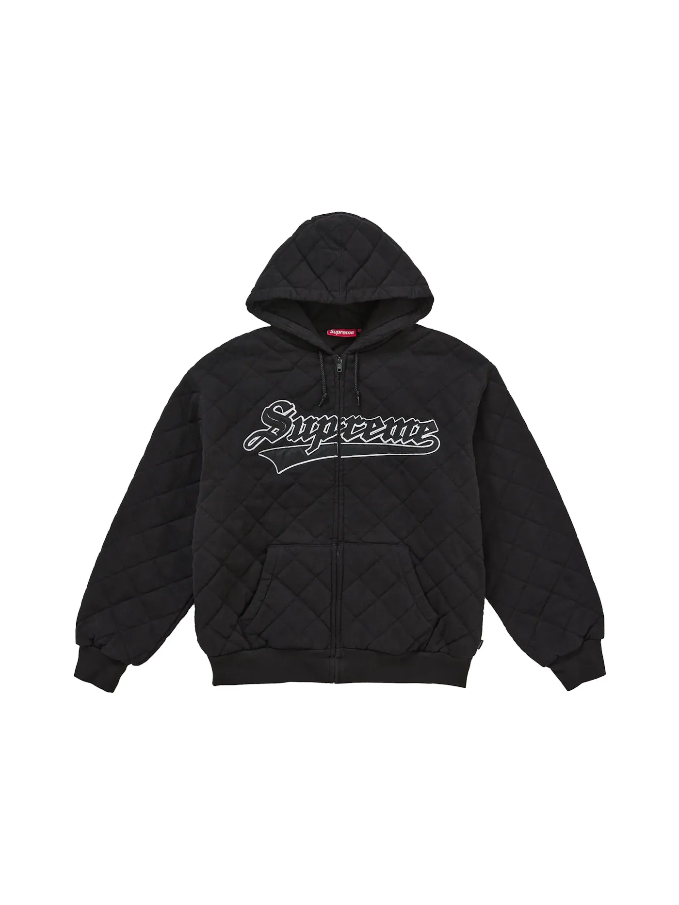 Мужской стеганый худи на молнии с капюшоном Sweatshirt Supreme — изображение 1 из 1, черный