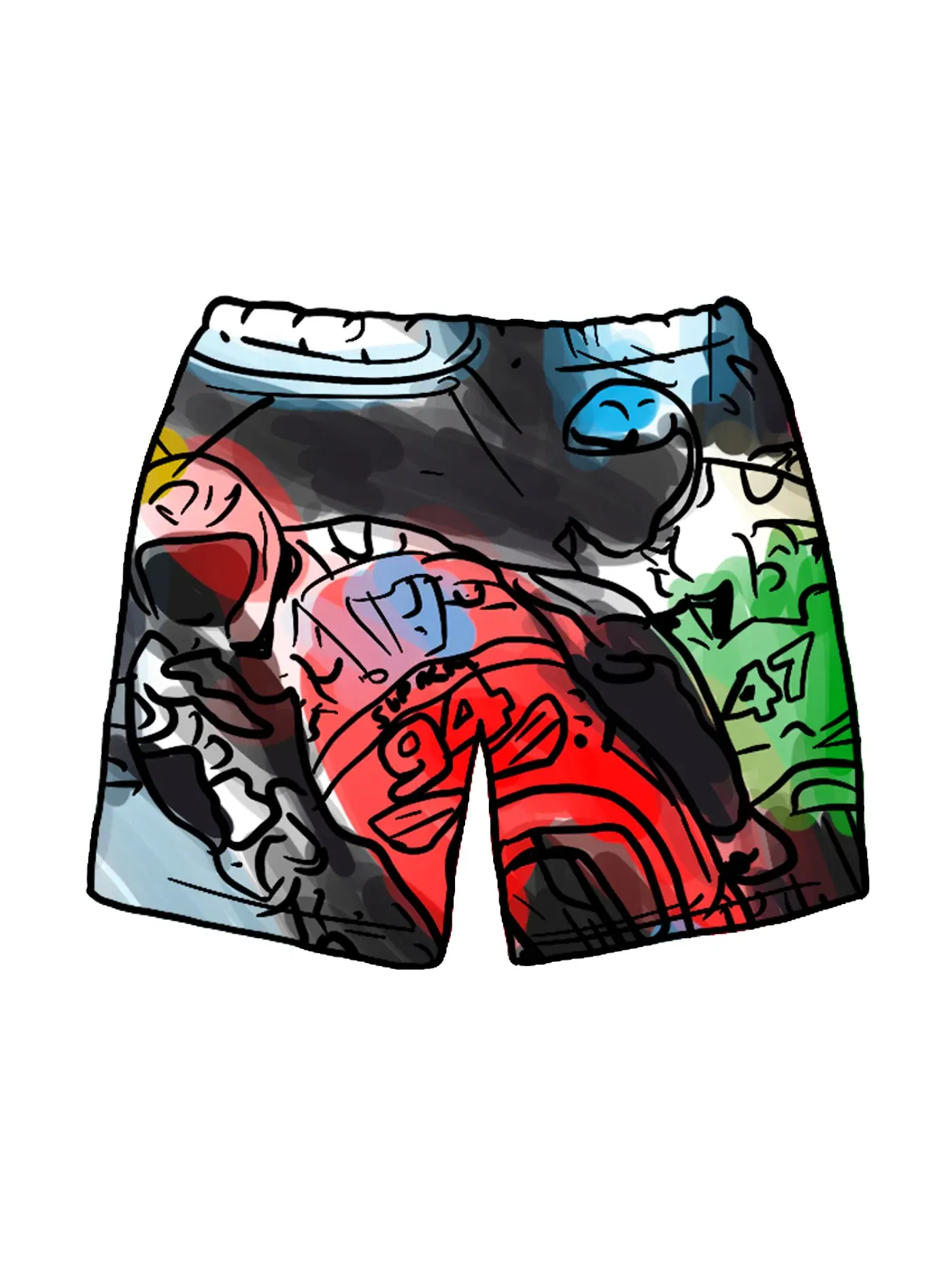 Мужские шорты с принтом Supreme Water Short — изображение 1 из 1, мульти