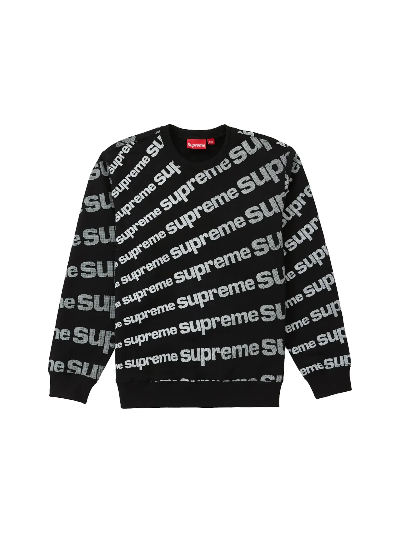 Мужской свитшот с круглым вырезом Supreme — изображение 1 из 1, черный