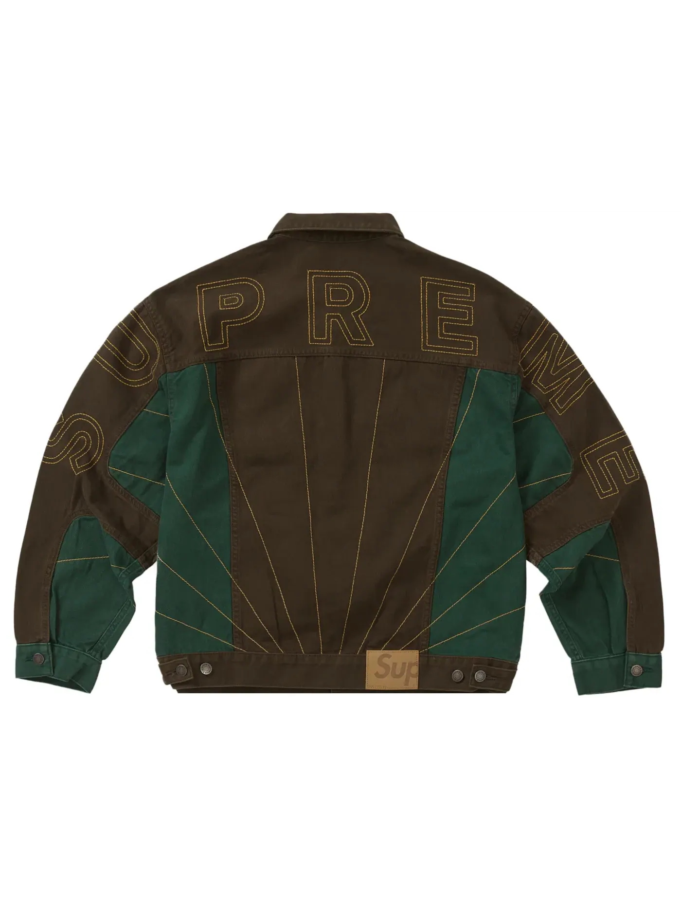 Мужская джинсовая куртка с вышивкой Supreme Radial Jacket Brown — изображение 2 из 2