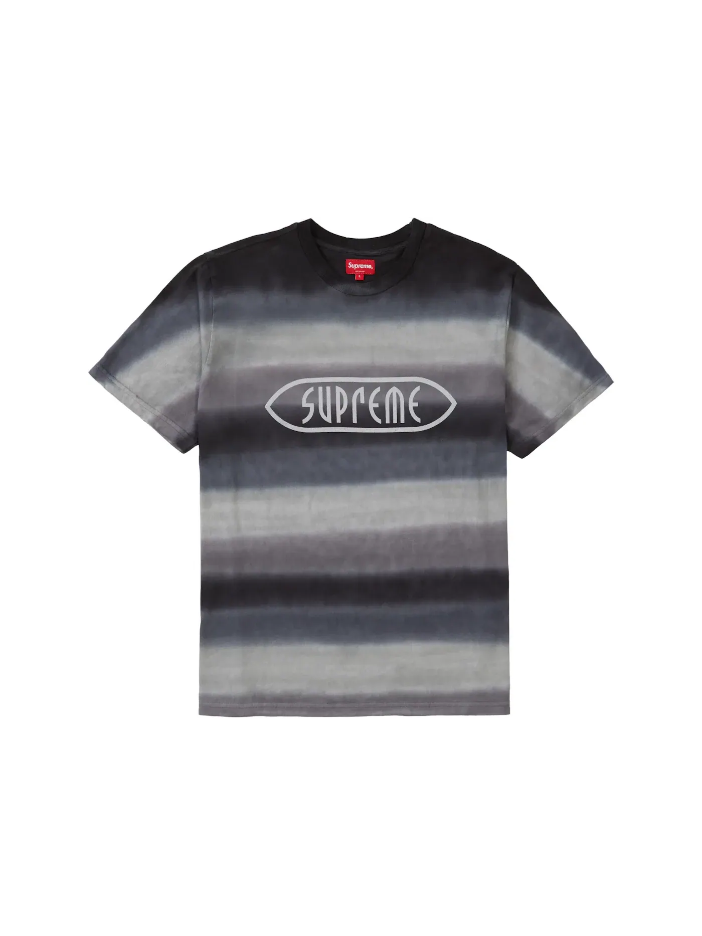 Мужская футболка с принтом Supreme Rainbow Stripe Tee — изображение 1 из 1, черный