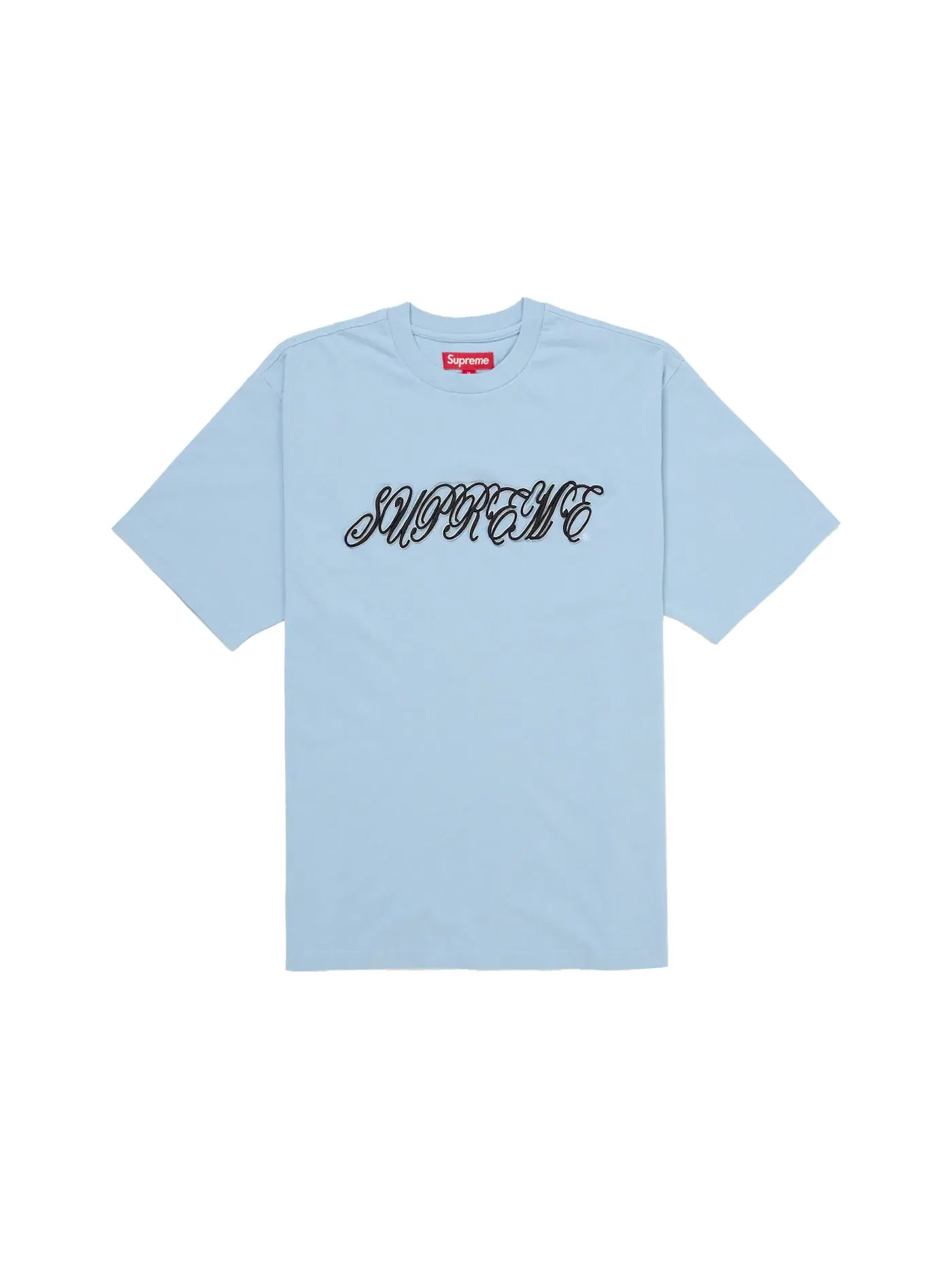 Мужская футболка с принтом Supreme Raised Script Top — изображение 1 из 1, светлый синий