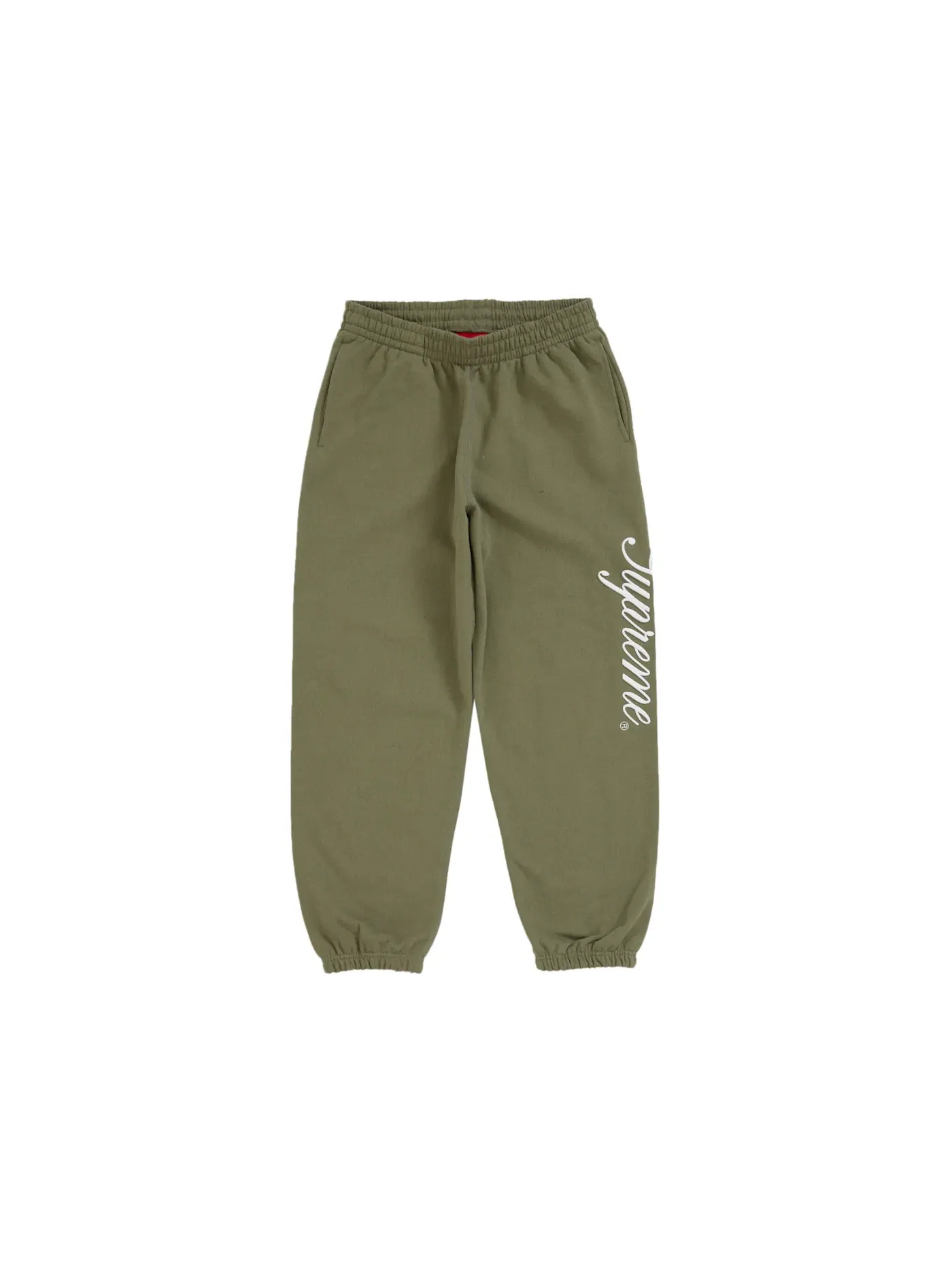Мужские спортивные штаны с принтом Sweatpant Supreme — изображение 1 из 2, светлый оливковый