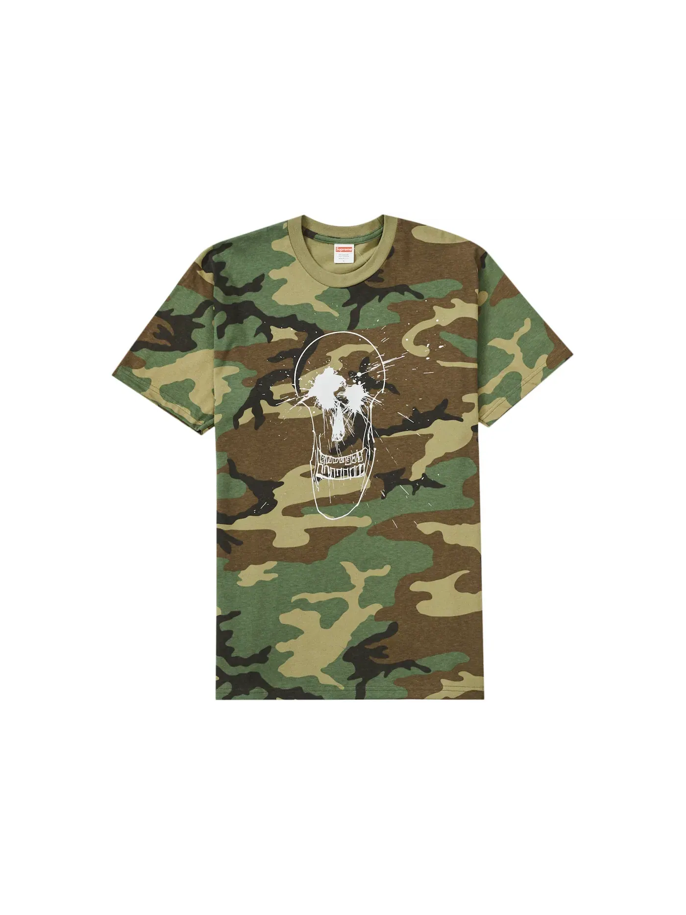 Мужская футболка с принтом Supreme Ralph Steadman Skull Tee, Woodland Camo — изображение 1 из 2