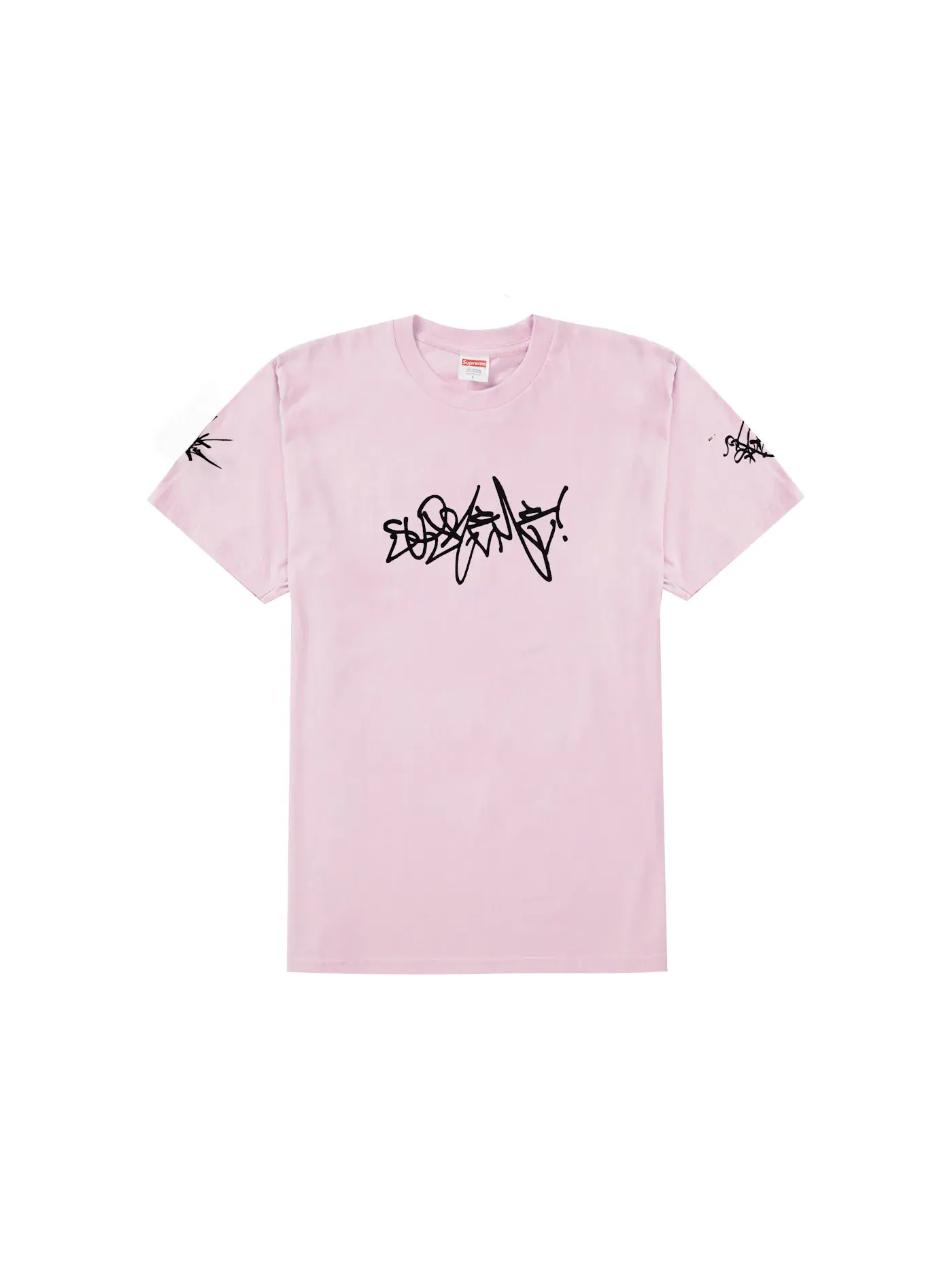 Мужская футболка с принтом Rammellzee Tag Tee Supreme — изображение 1 из 1, розовый