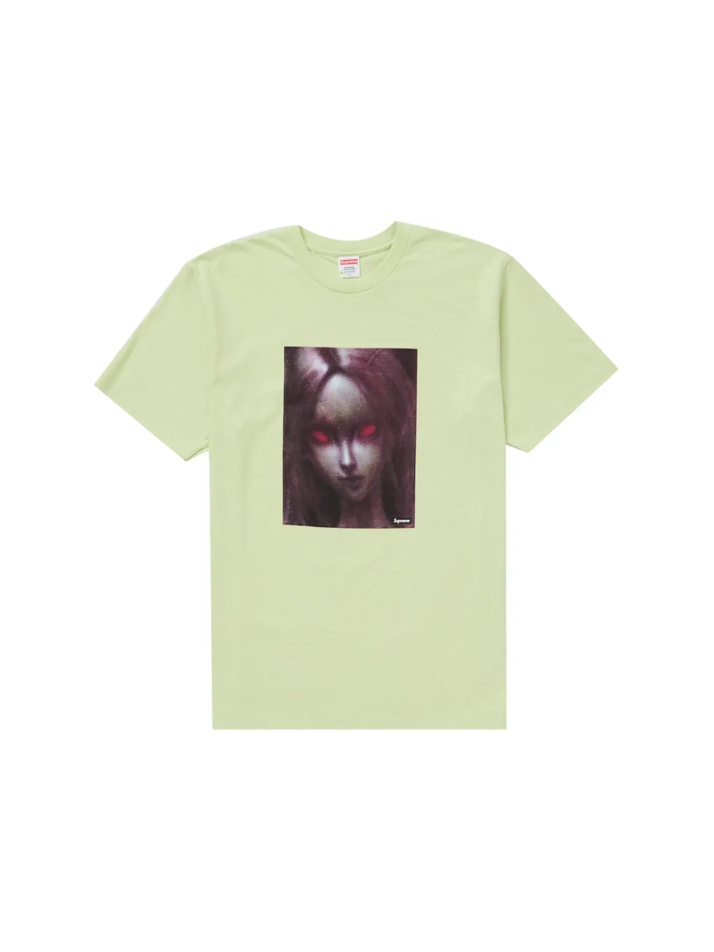 Мужская футболка с принтом Supreme Red Eyes Tee, Pale Mint — изображение 1 из 1