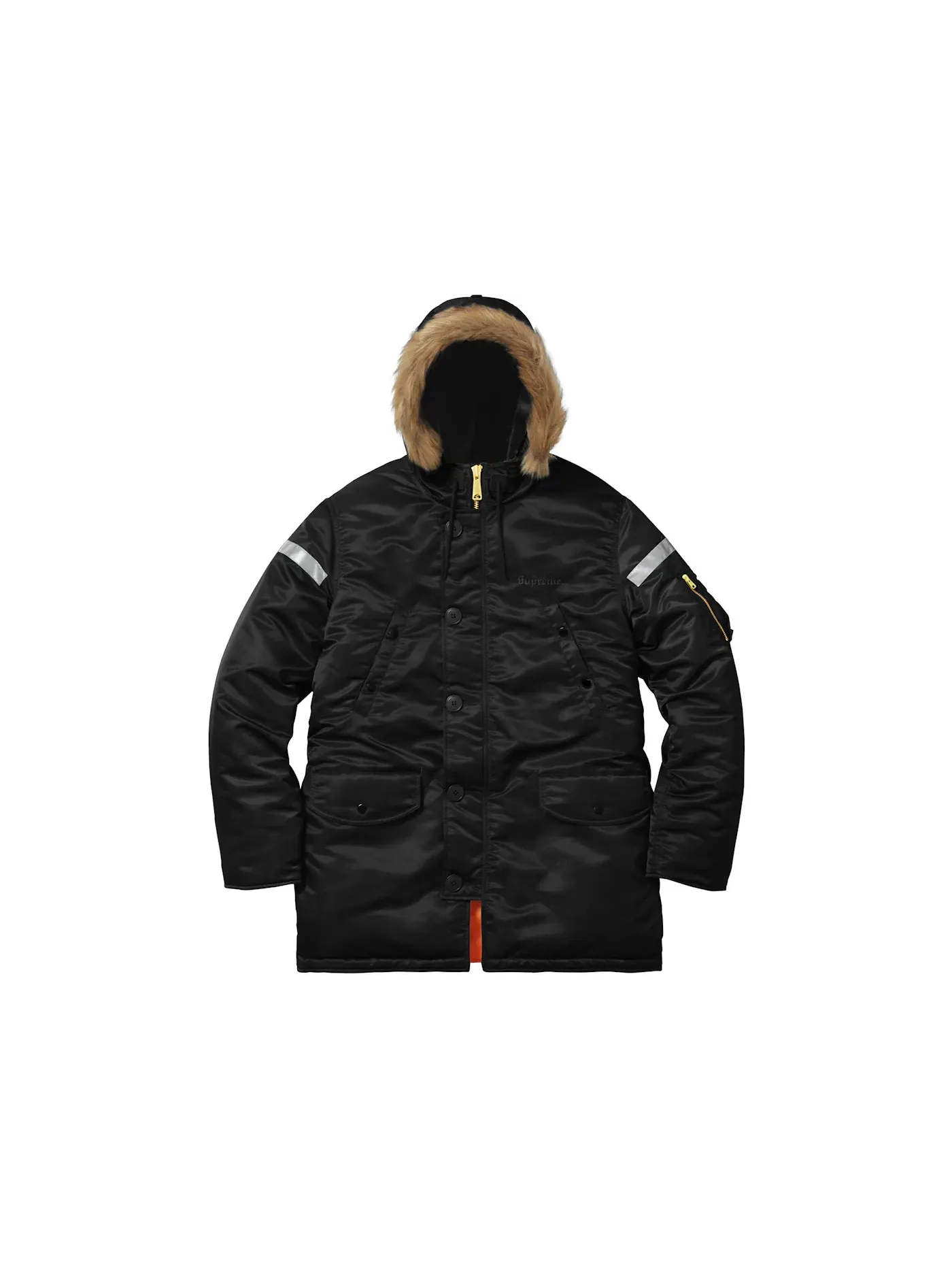 Мужское пальто с отражающим крестом Parka Supreme — изображение 1 из 3, черный