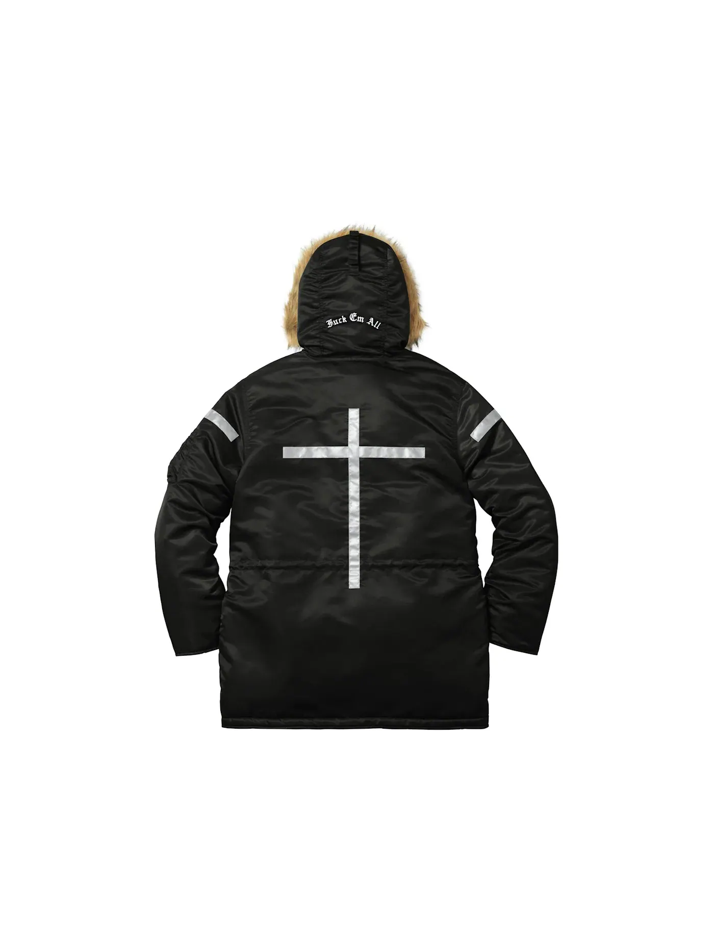 Мужское пальто с отражающим крестом Parka Supreme — изображение 3 из 3, черный