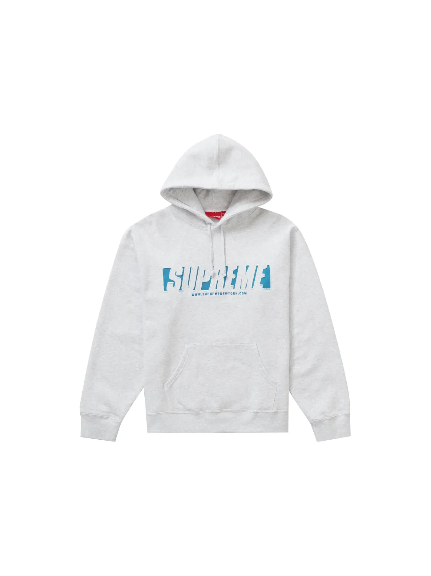 Мужская худи с принтом Supreme Hooded Sweatshirt — изображение 1 из 1, серый