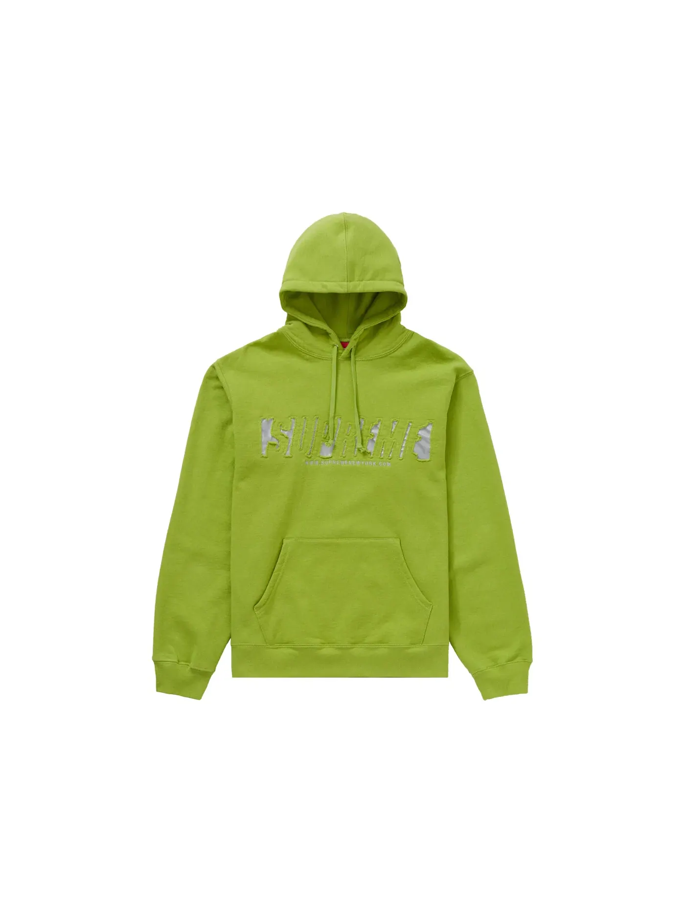 Мужская худи с принтом Supreme Hooded Sweatshirt — изображение 1 из 1, лаймовый