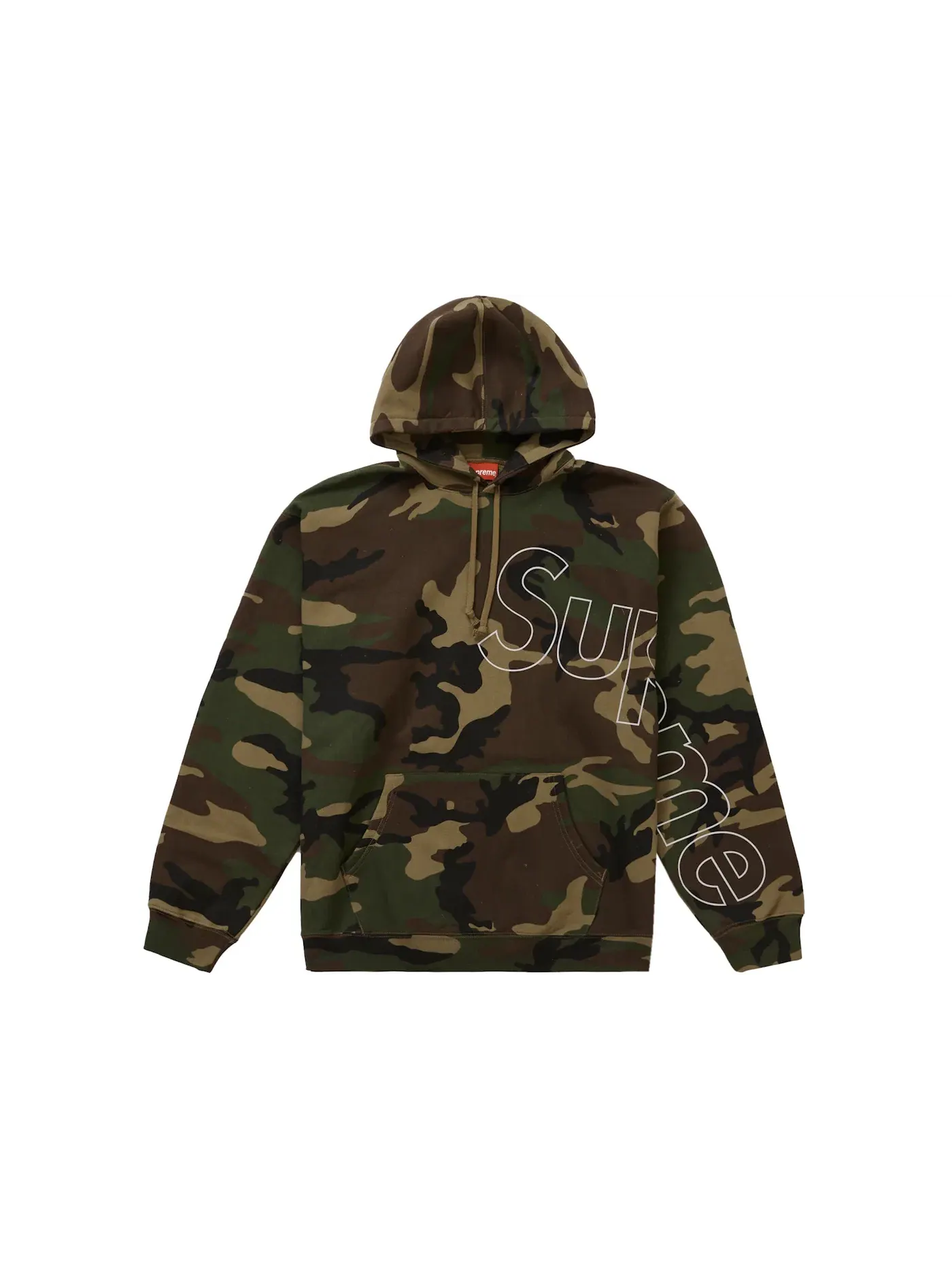 Мужская худи с капюшоном на молнии Supreme Sweatshirt, Woodland Camo — изображение 1 из 1