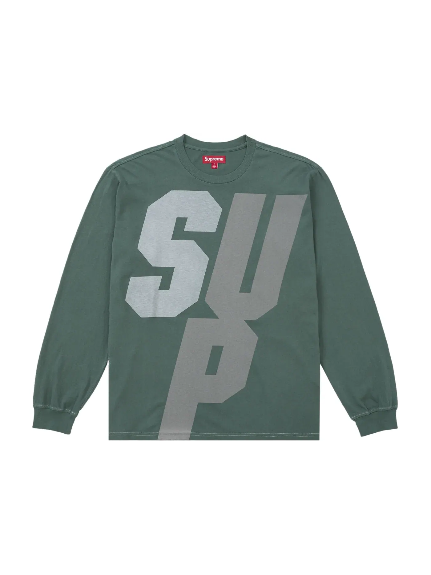 Мужская футболка с длинным рукавом с отражающими элементами Top Supreme — изображение 1 из 4, зеленый