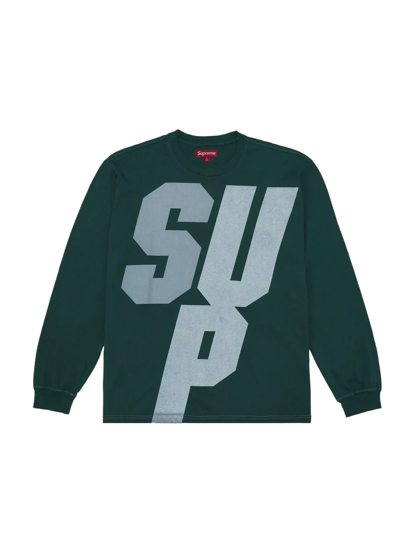 Мужская футболка с длинным рукавом с отражающими элементами Top Supreme — изображение 3 из 4, зеленый