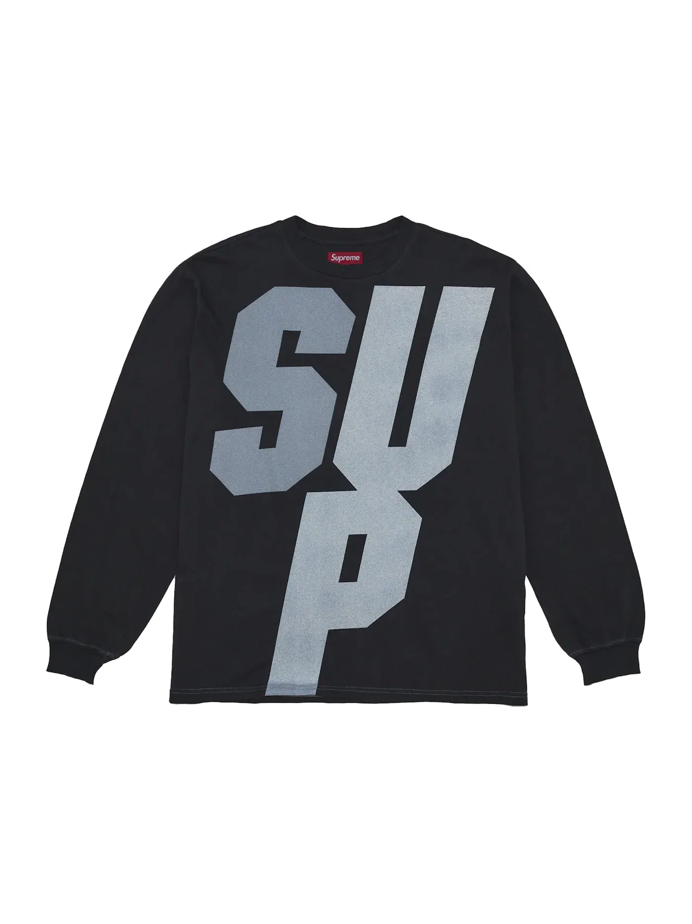 Мужская футболка с длинным рукавом с отражающими деталями Supreme — изображение 1 из 4, черный