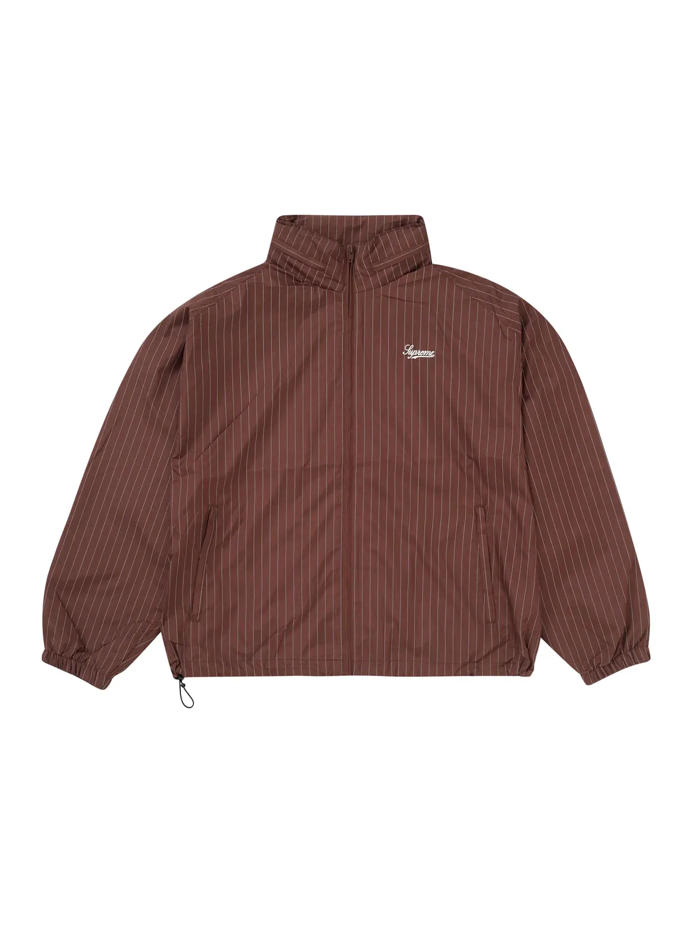 Мужская куртка с принтом Supreme Reflective Pinstripe Track Jacket — изображение 2 из 3, коричневый