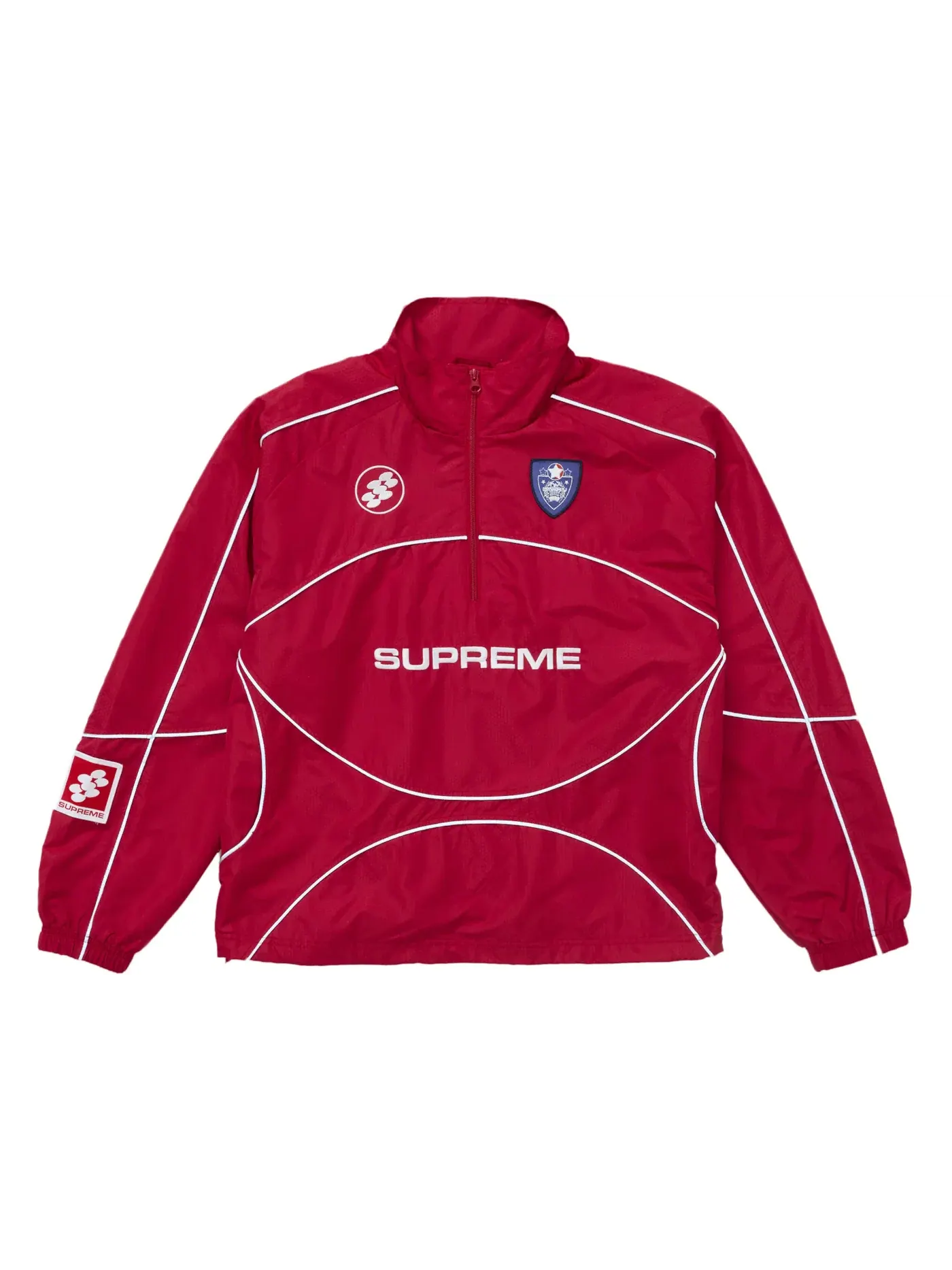 Мужской пуловер с принтом Reflective Piping Pullover Supreme — изображение 1 из 2, красный