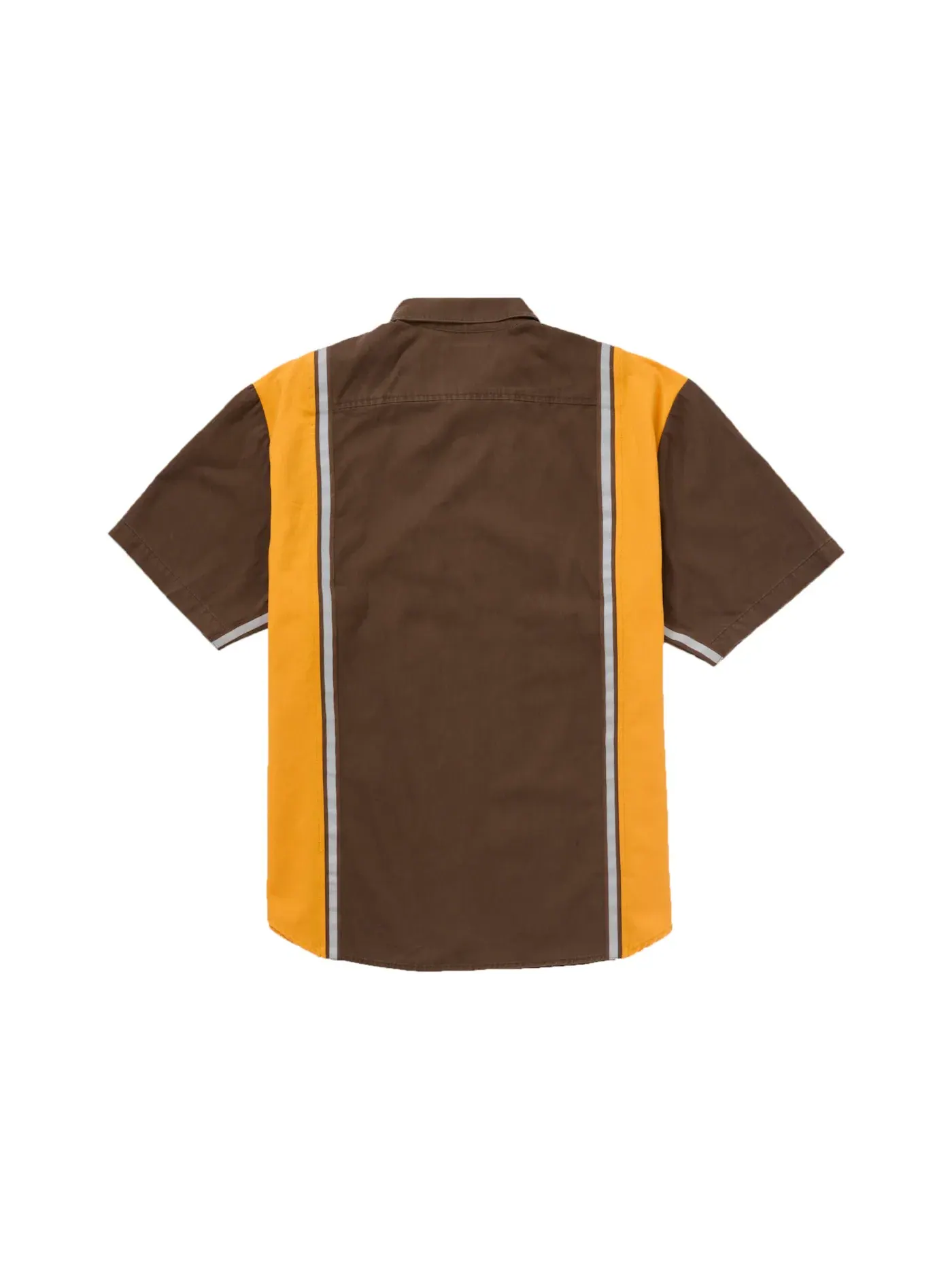 Мужская рубашка с принтом Supreme Reflective Stripe S/S Work Shirt — изображение 2 из 2, коричневый