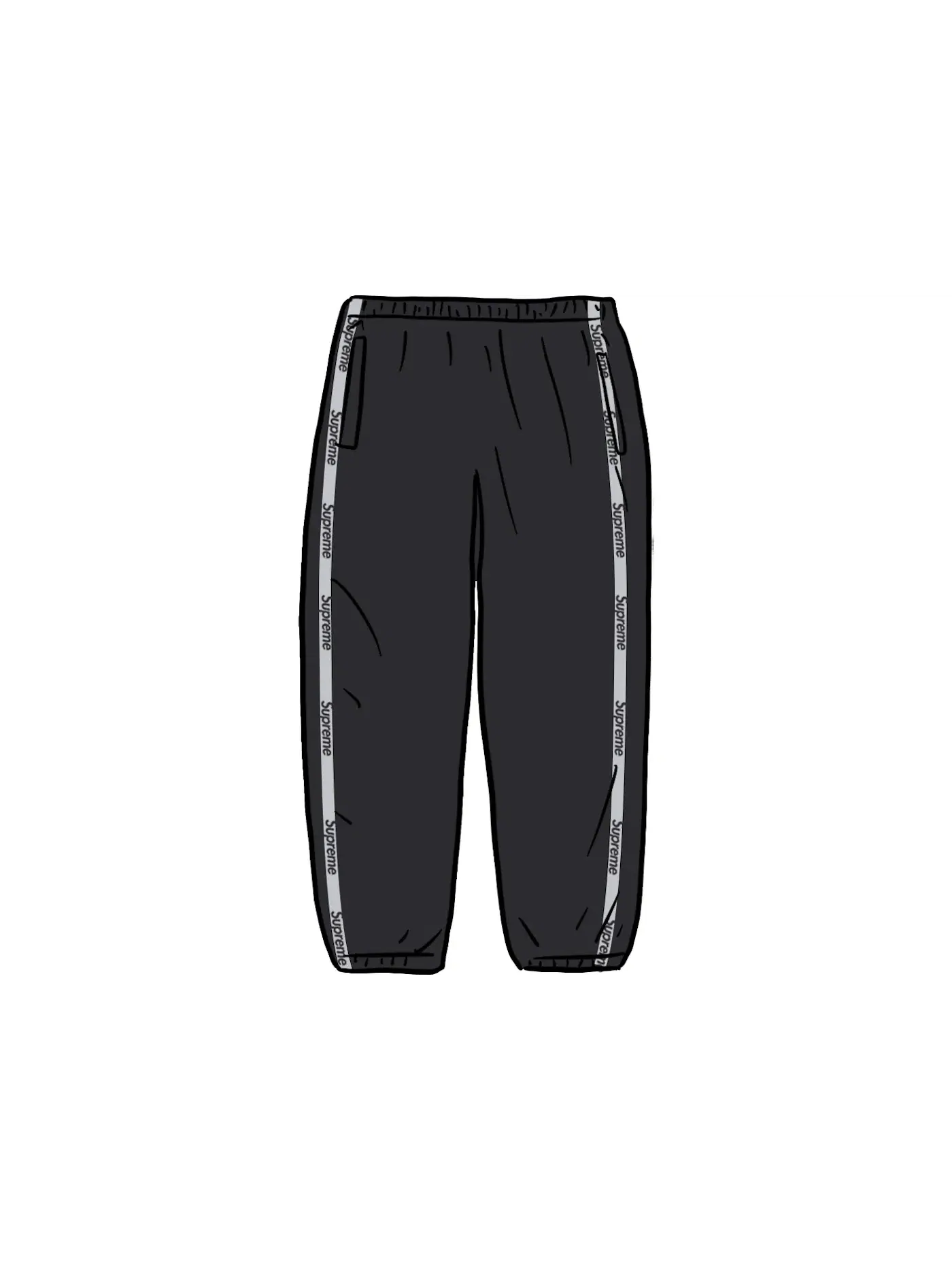 Мужские спортивные штаны с отражающими элементами Supreme Reflective Zip Track Pant — изображение 1 из 1, черный