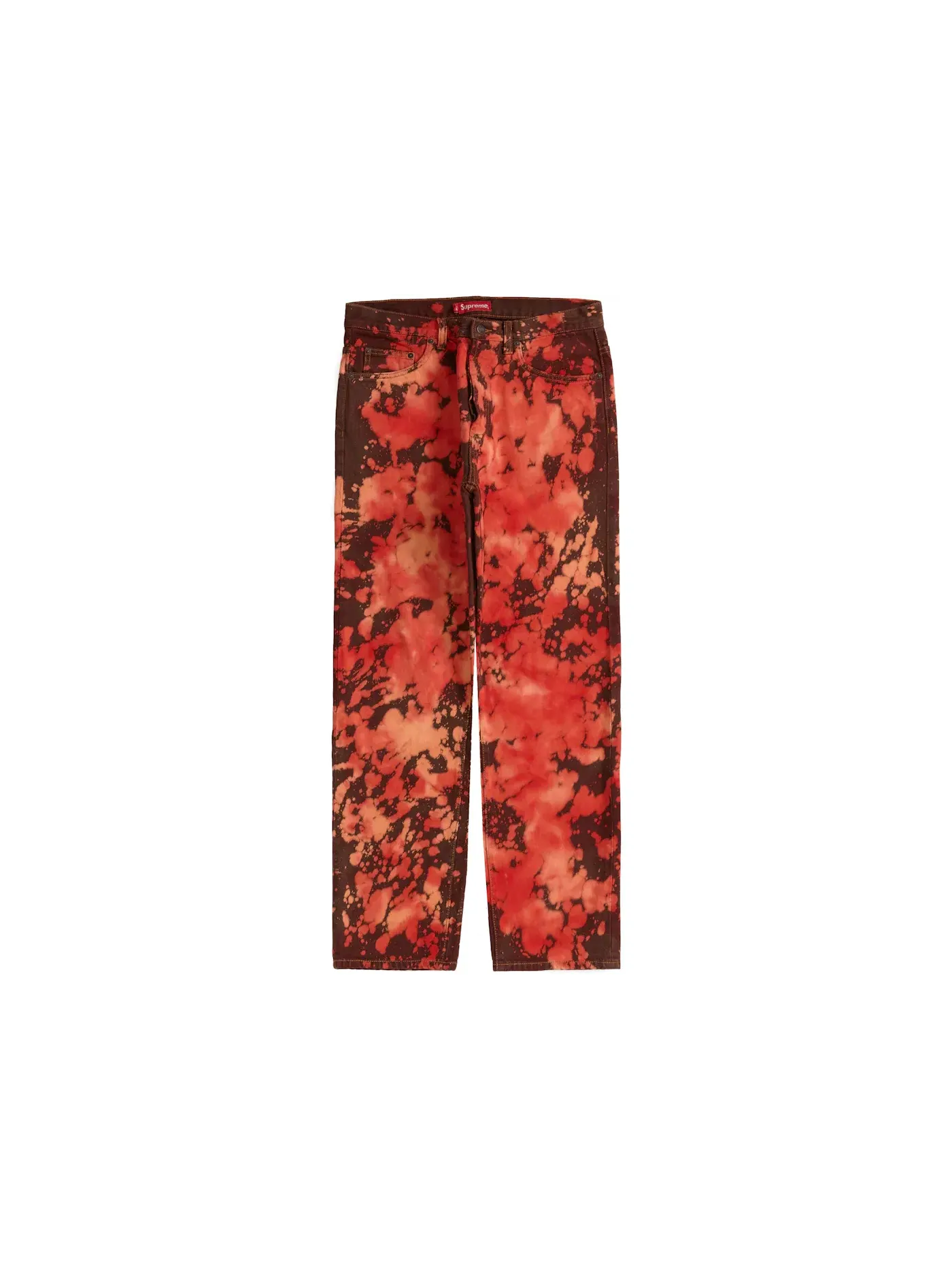 Мужские джинсы Bleached Red Supreme — изображение 1 из 2, красный