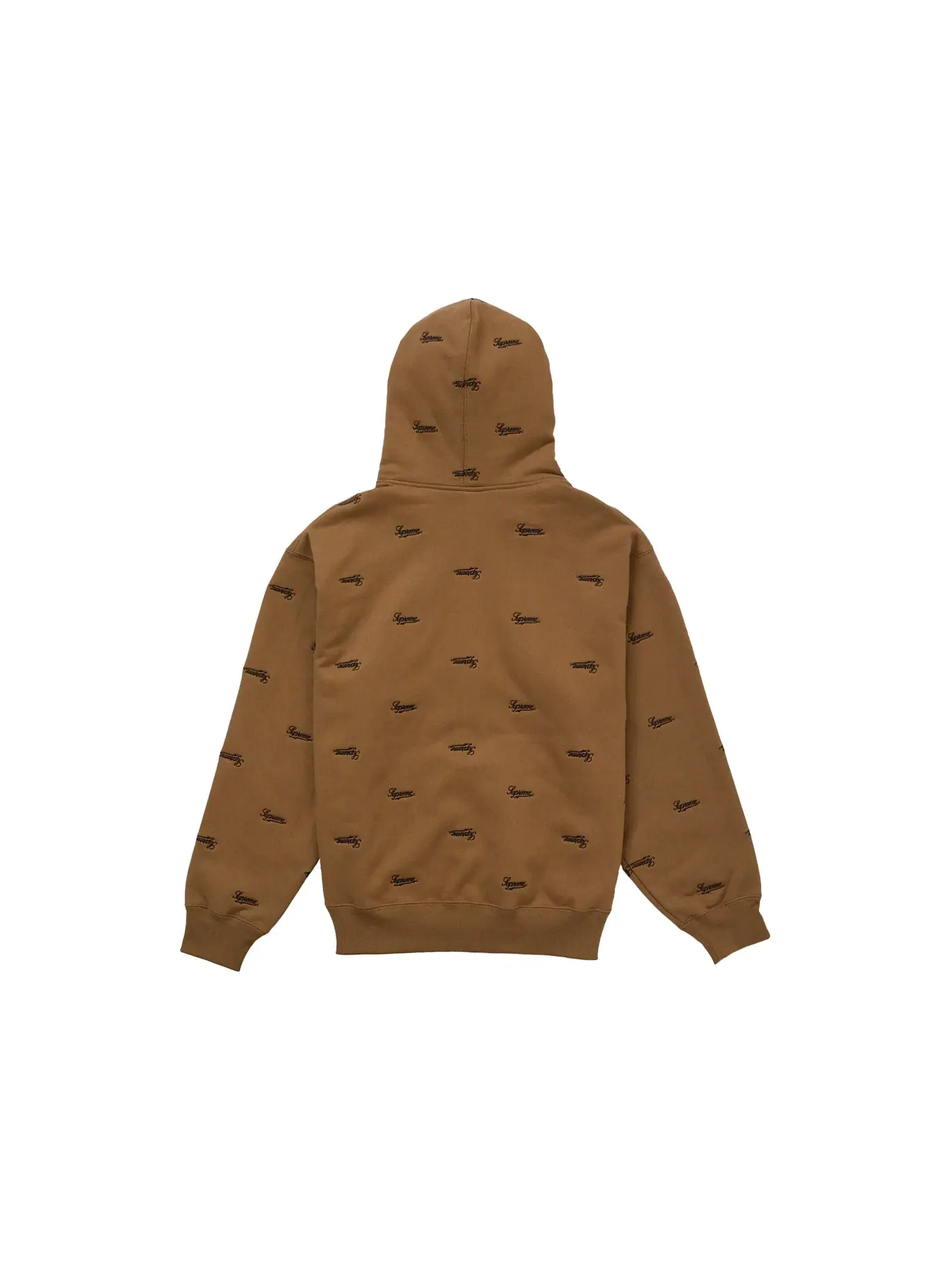 Мужская худи с длинным рукавом Supreme Repeat Script Zip Up Hooded Sweatshirt Supreme — изображение 2 из 2, темный хаки