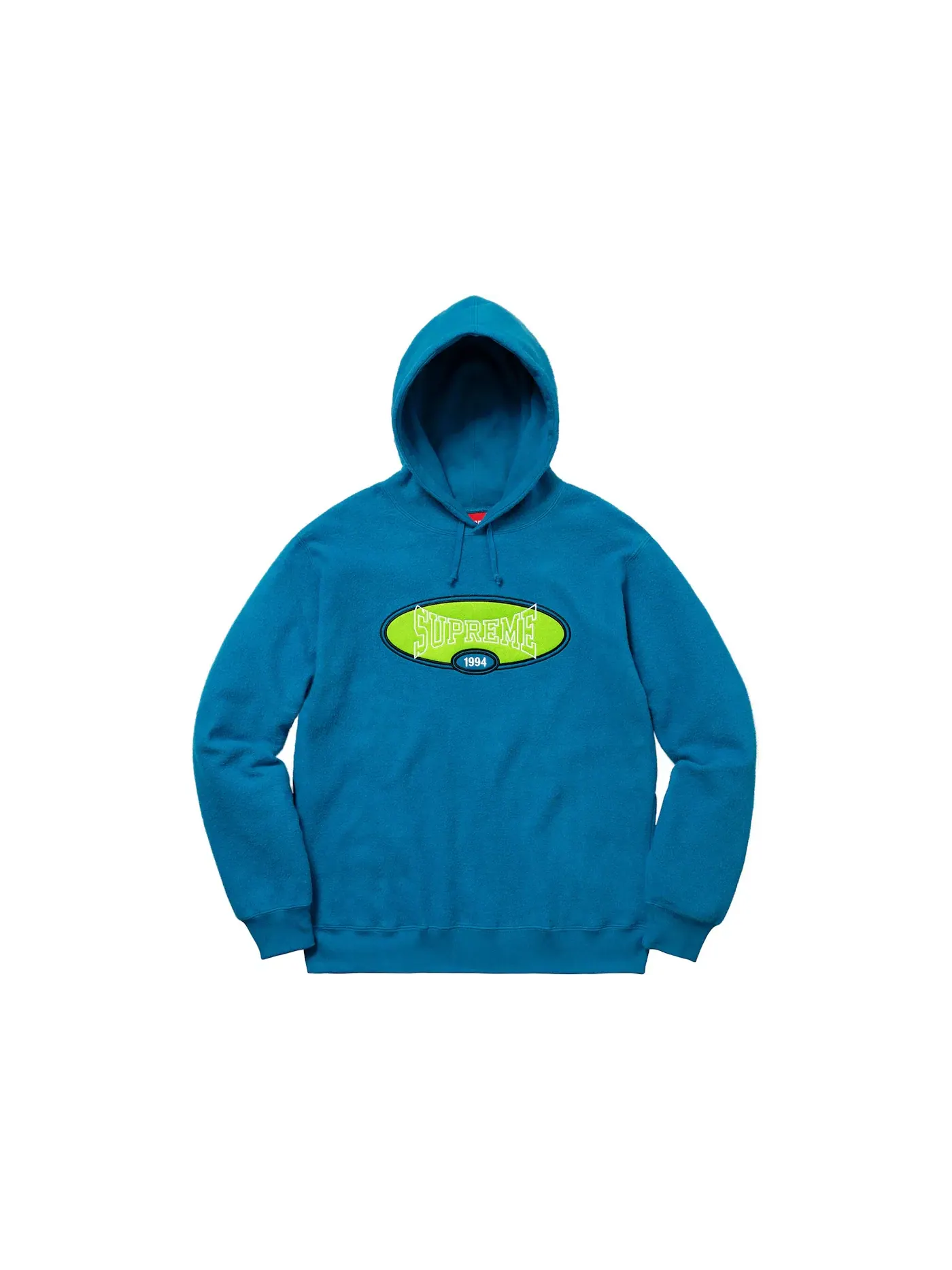 Мужской худи с начесом Supreme (SS18) — изображение 1 из 1, темный голубой