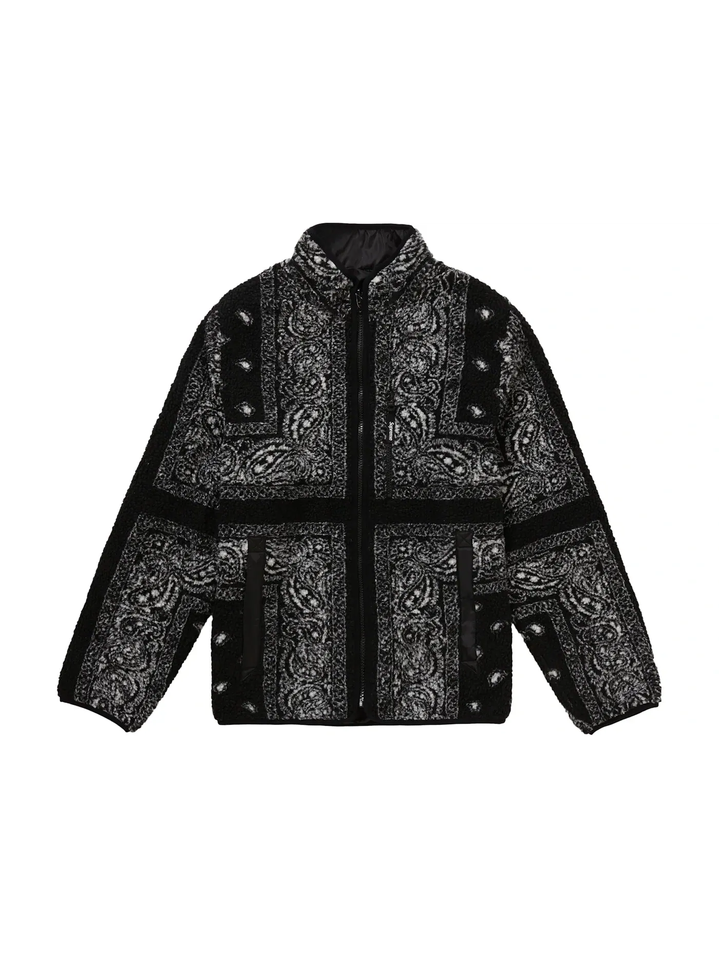 Мужская куртка из флиса с принтом Supreme Reversible Bandana Fleece Jacket — изображение 1 из 3, черный