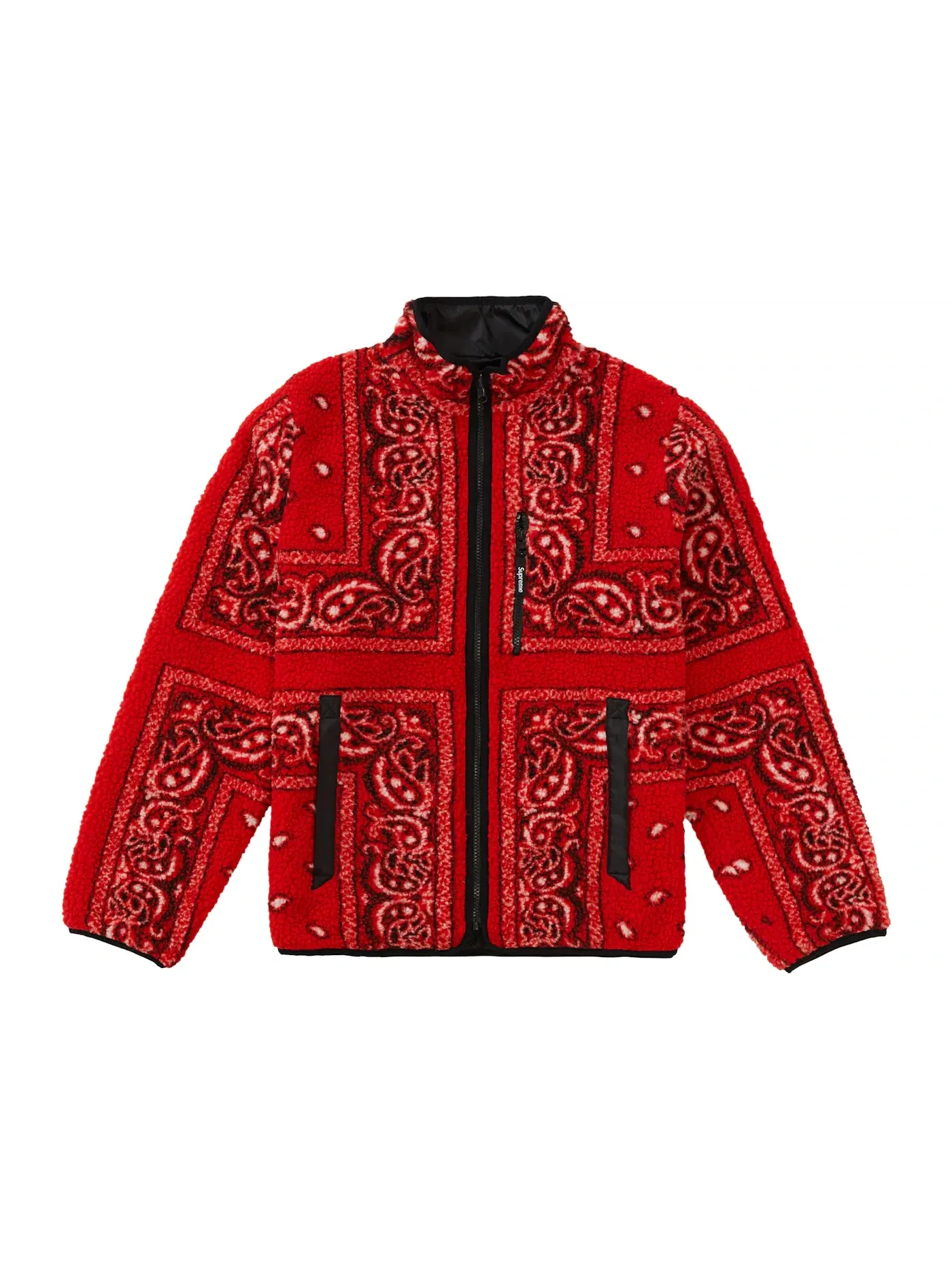 Мужская куртка с принтом Reversible Bandana Fleece Jacket Supreme — изображение 1 из 3, красный