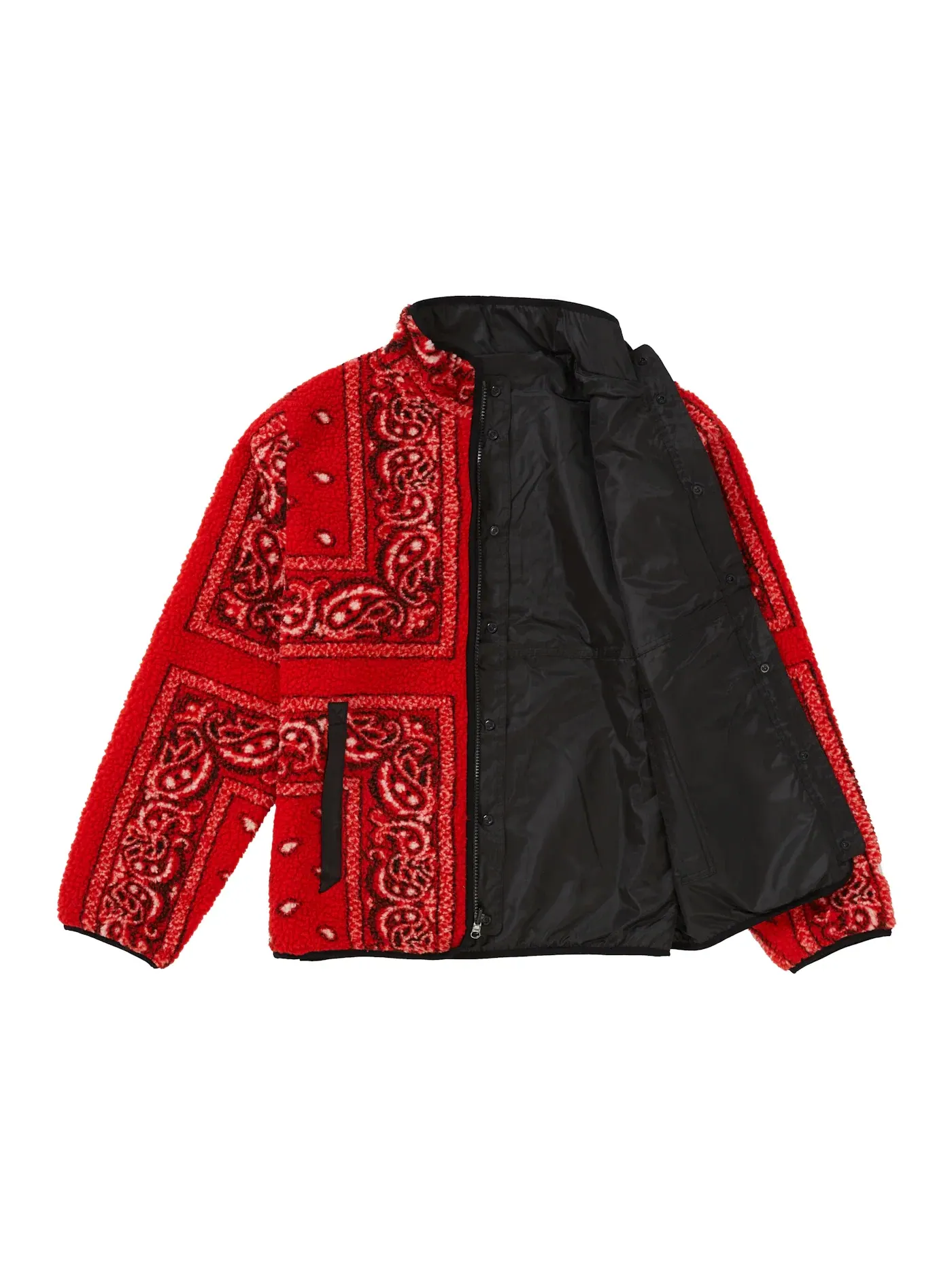 Мужская куртка с принтом Reversible Bandana Fleece Jacket Supreme — изображение 2 из 3, красный