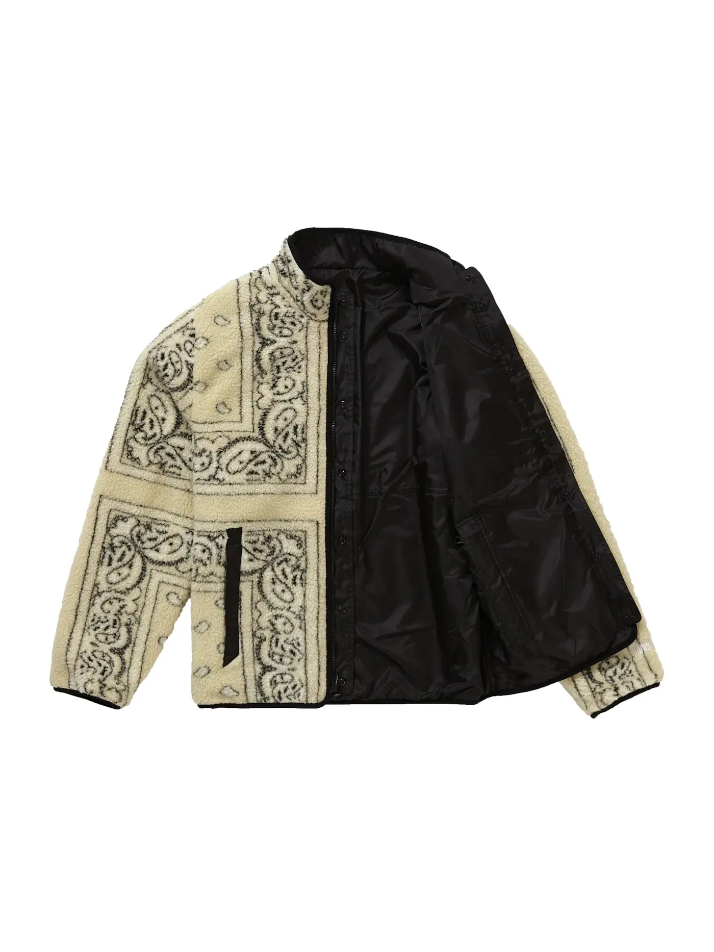 Мужская куртка-флис реверсивная с принтом Supreme Fleece Jacket — изображение 2 из 3, бежевый