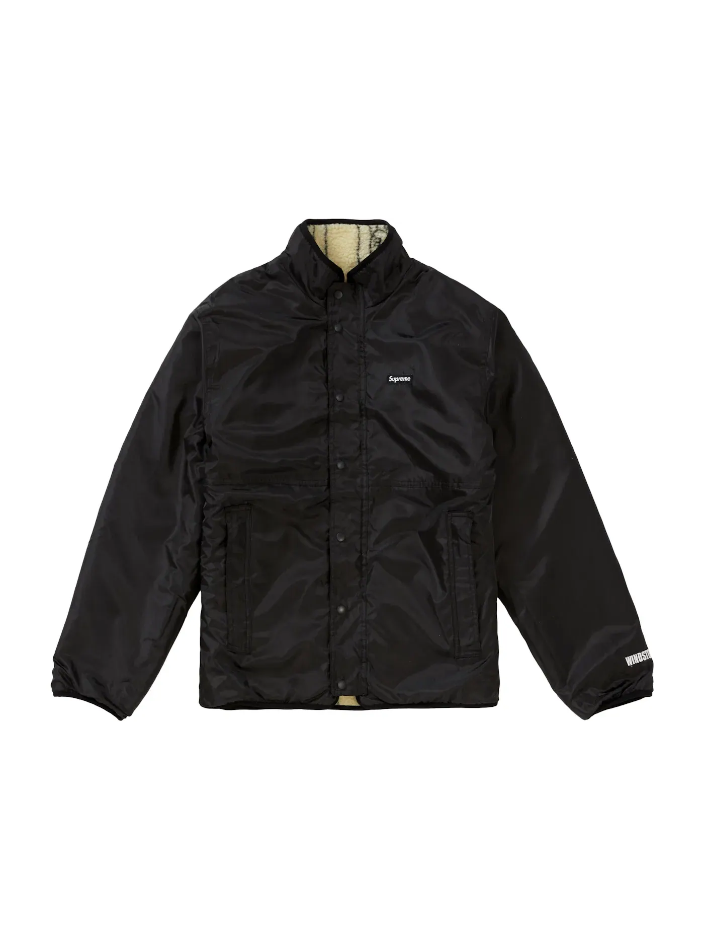Мужская куртка-флис реверсивная с принтом Supreme Fleece Jacket — изображение 3 из 3, бежевый