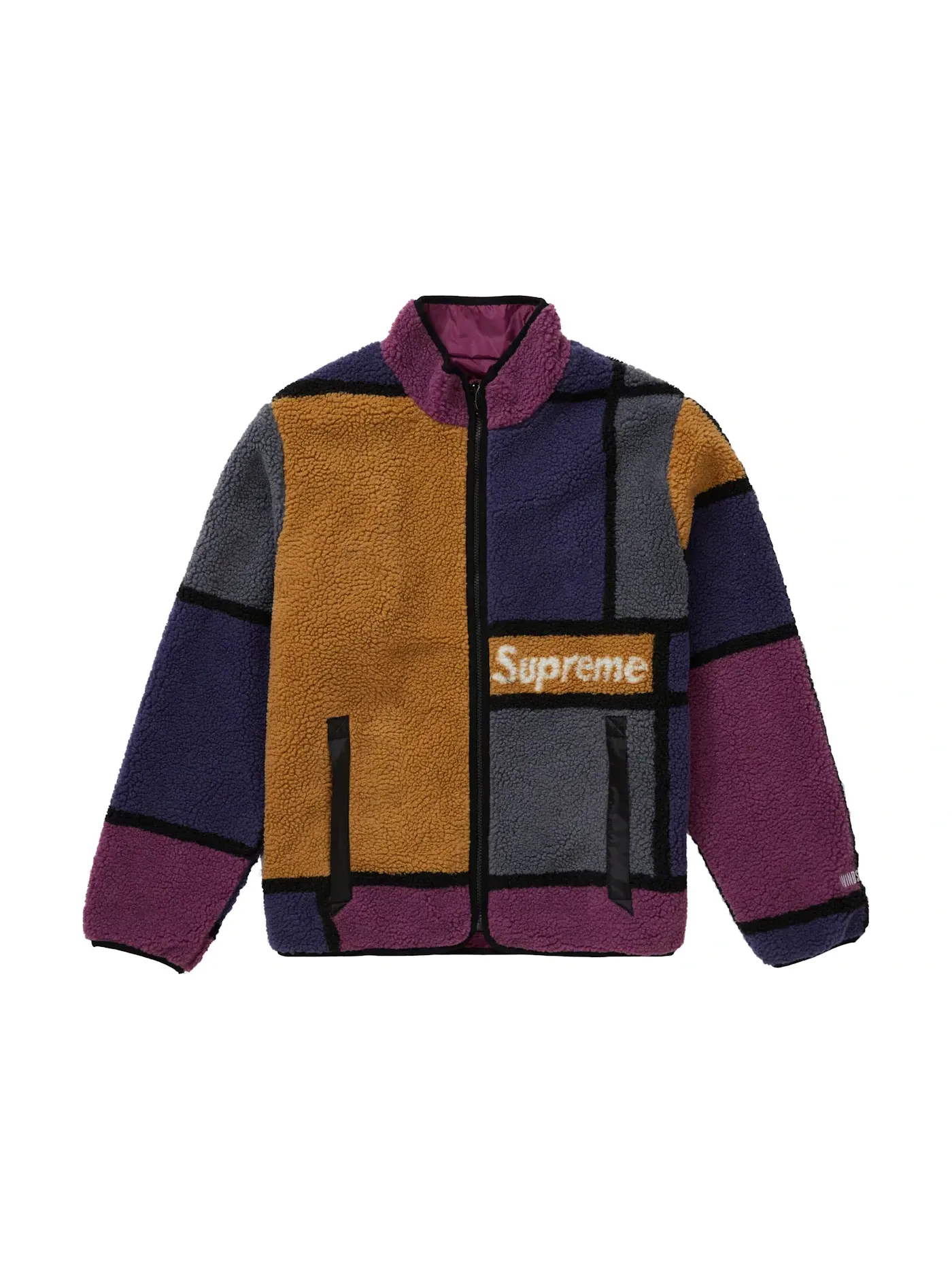 Мужской флисовый жакет с принтом Supreme Reversible Fleece Jacket — изображение 1 из 4, фиолетовый