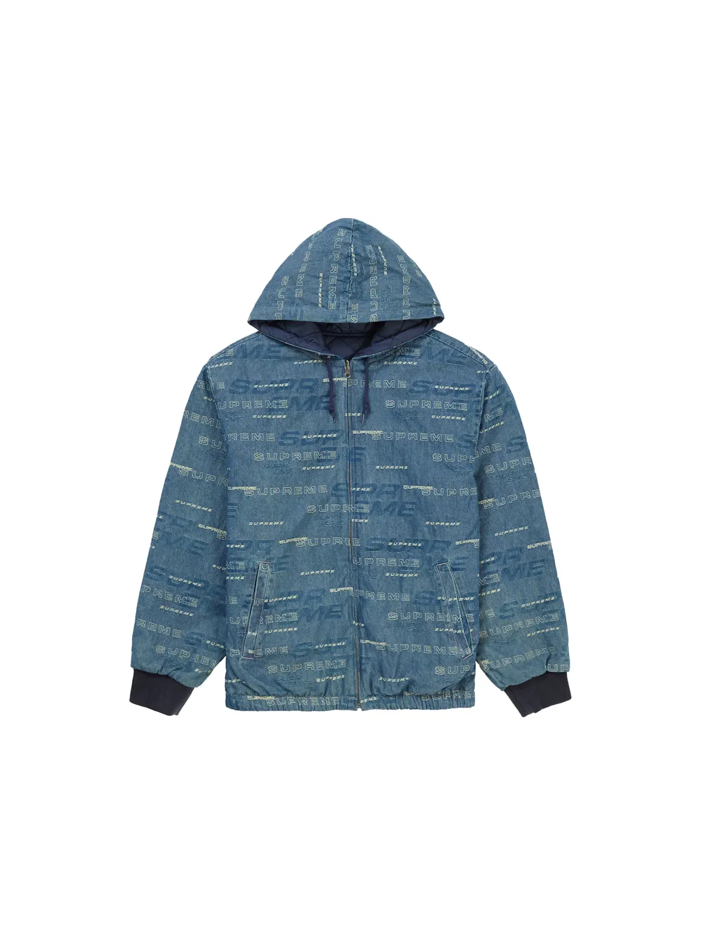 Мужская куртка-джинсовка двусторонняя Supreme Reversible Dimensions Logo Denim Work Jacket — изображение 1 из 4, синий