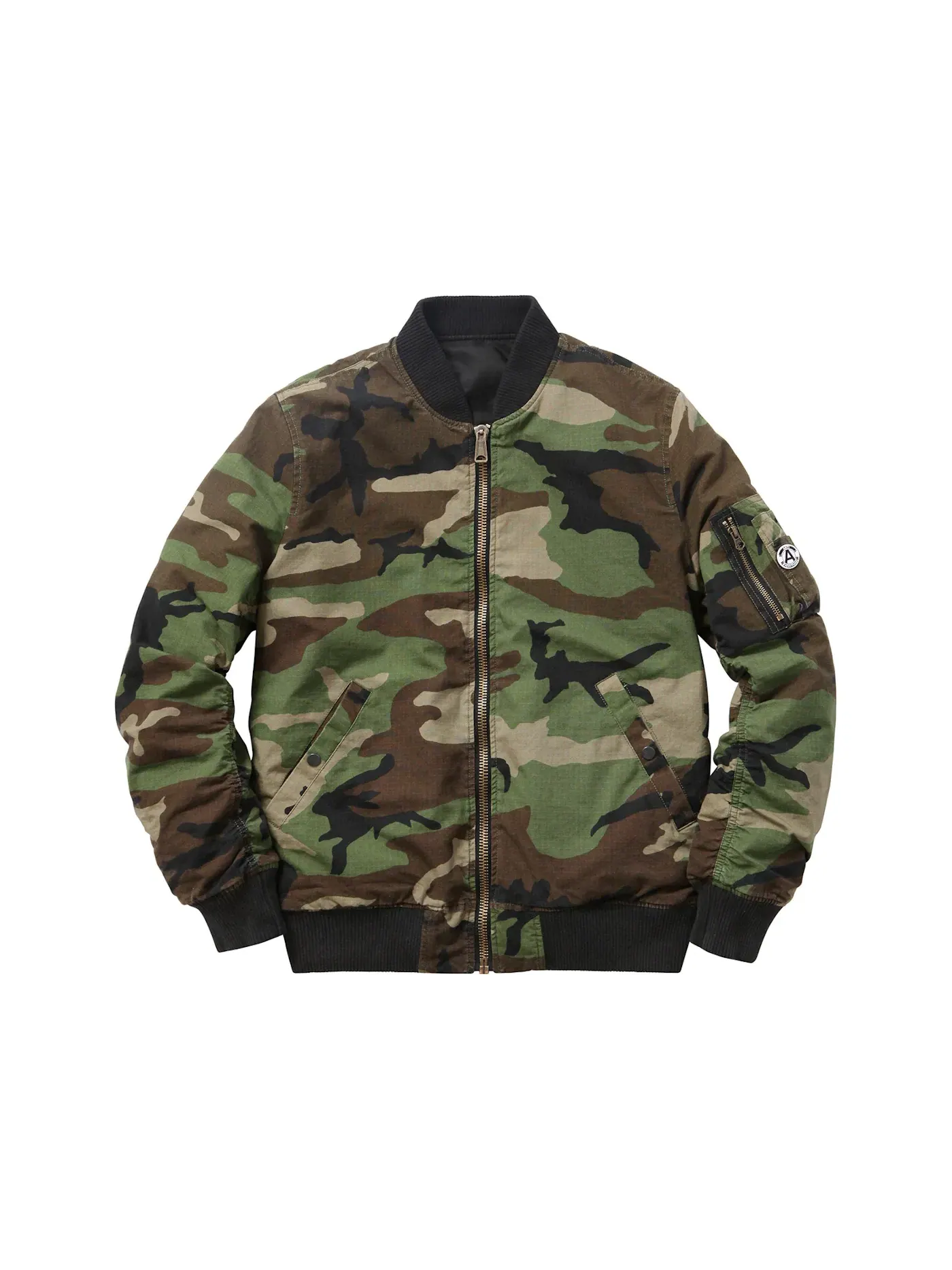 Мужская куртка с принтом камуфляж Supreme Reversible Cotton Ma 1 Jacket — изображение 1 из 1, зеленый