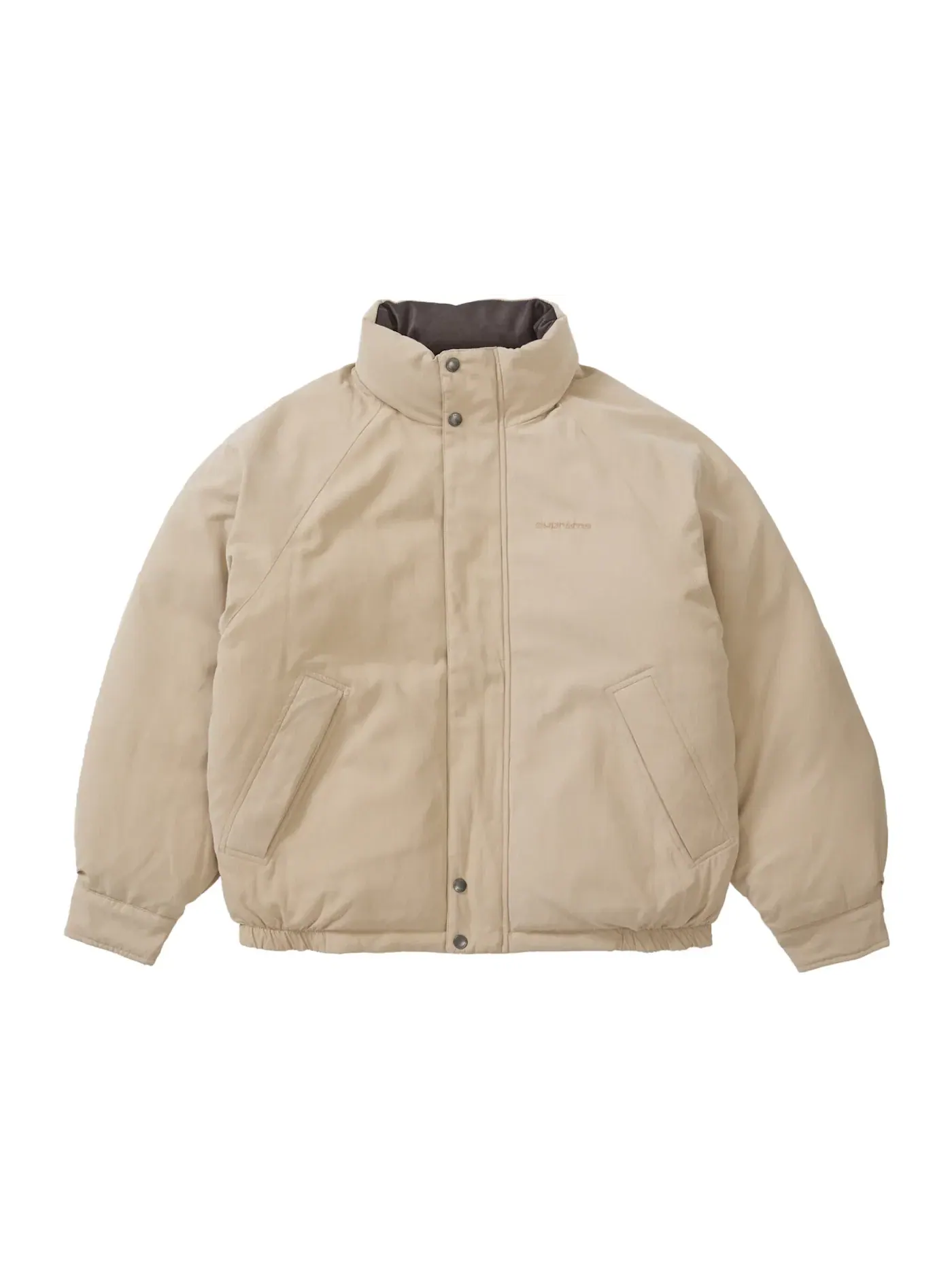 Мужская пуховая куртка-пуховик двусторонняя Supreme — изображение 1 из 3, бежевый