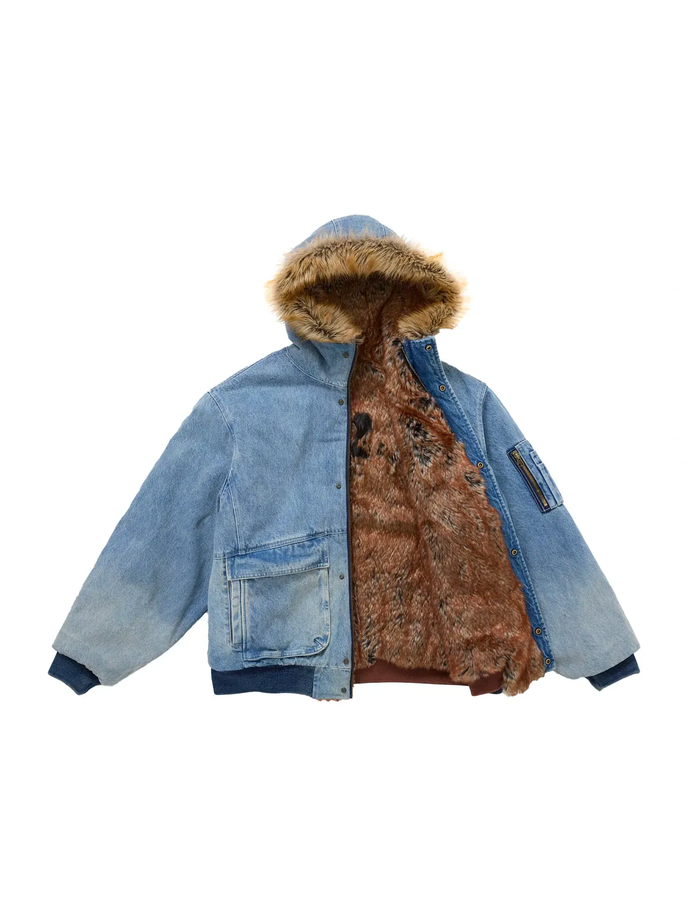 Мужская куртка двусторонняя из искусственного меха с капюшоном Supreme Jacket — изображение 2 из 5, синий