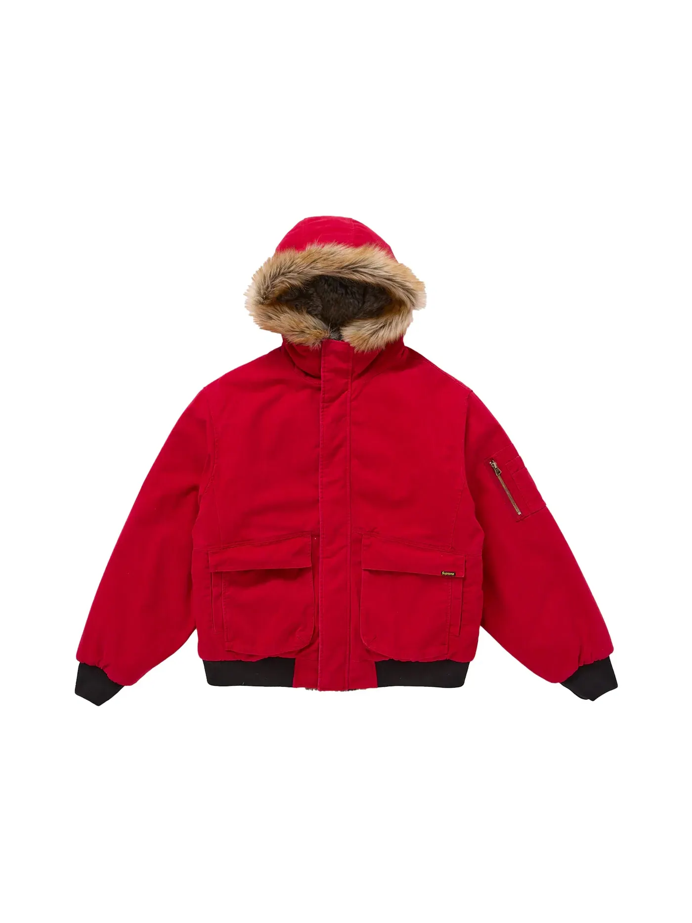 Мужская двусторонняя куртка с капюшоном из искусственного меха Jacket Supreme — изображение 1 из 4, красный